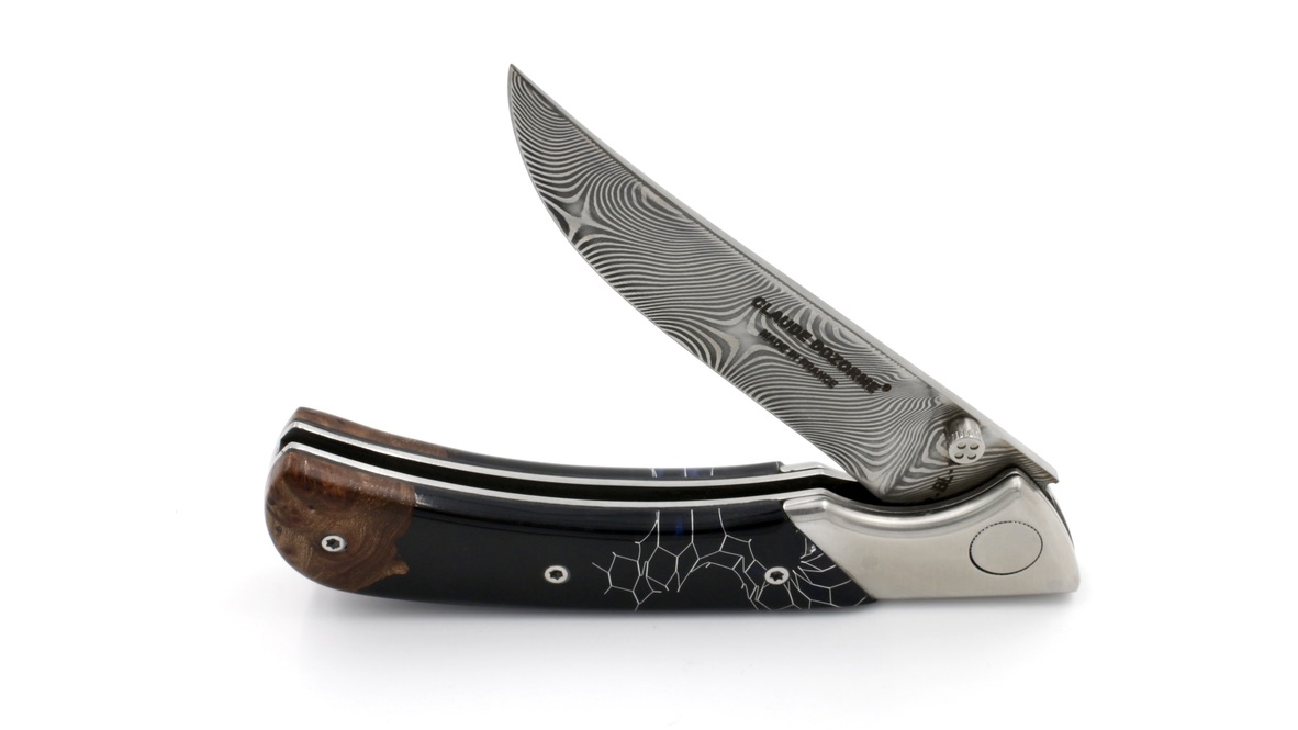 6246981B-B0DB-4C3D-9A66-9442FC80DB37_1_105_c Claude DOZORME EOK Mister Blade Jagdmesser Nid d'Abeille Damastklinge