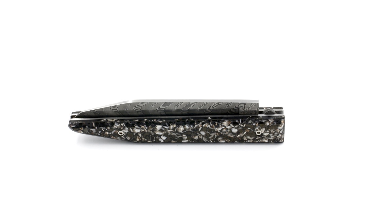 Charles Canon Le TERRIL polished coal and oyster shell damascus