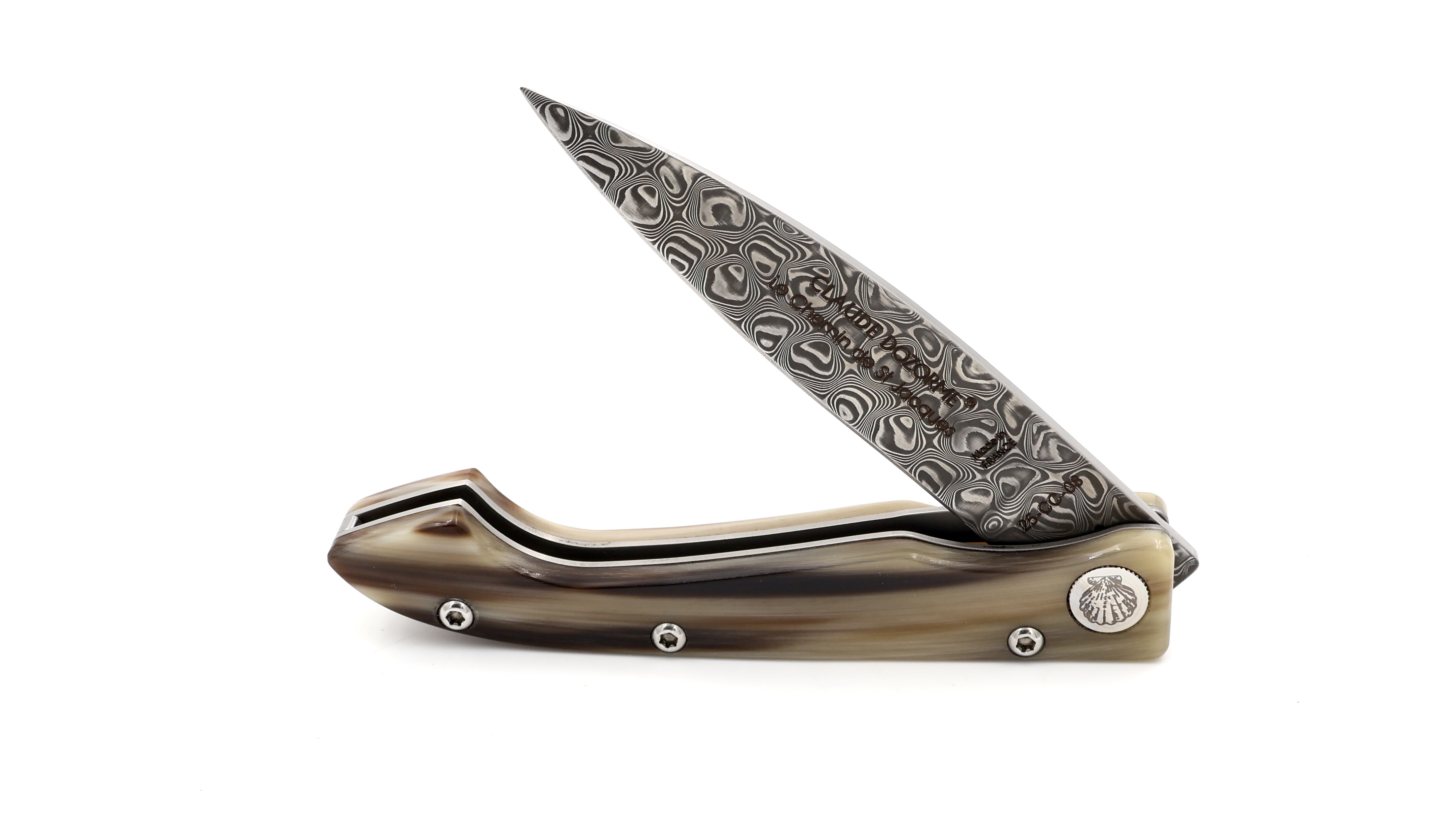 Claude DOZORME Pilgermesser Capucin Compostelle Hornspitze Damastklinge 