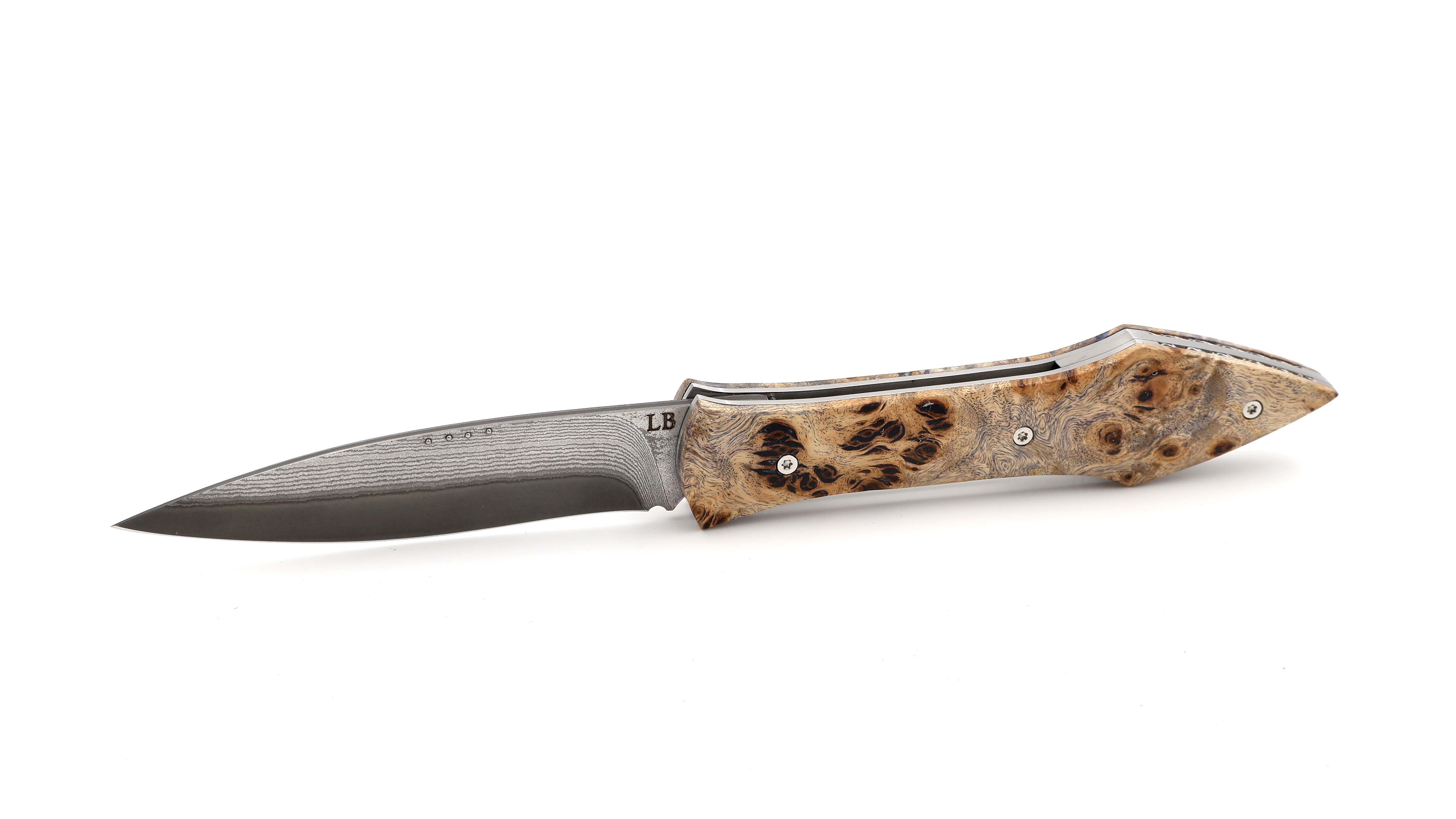 Laraud Blades L’Oegopsyde maple burlwood suminagashi VG10 damascus