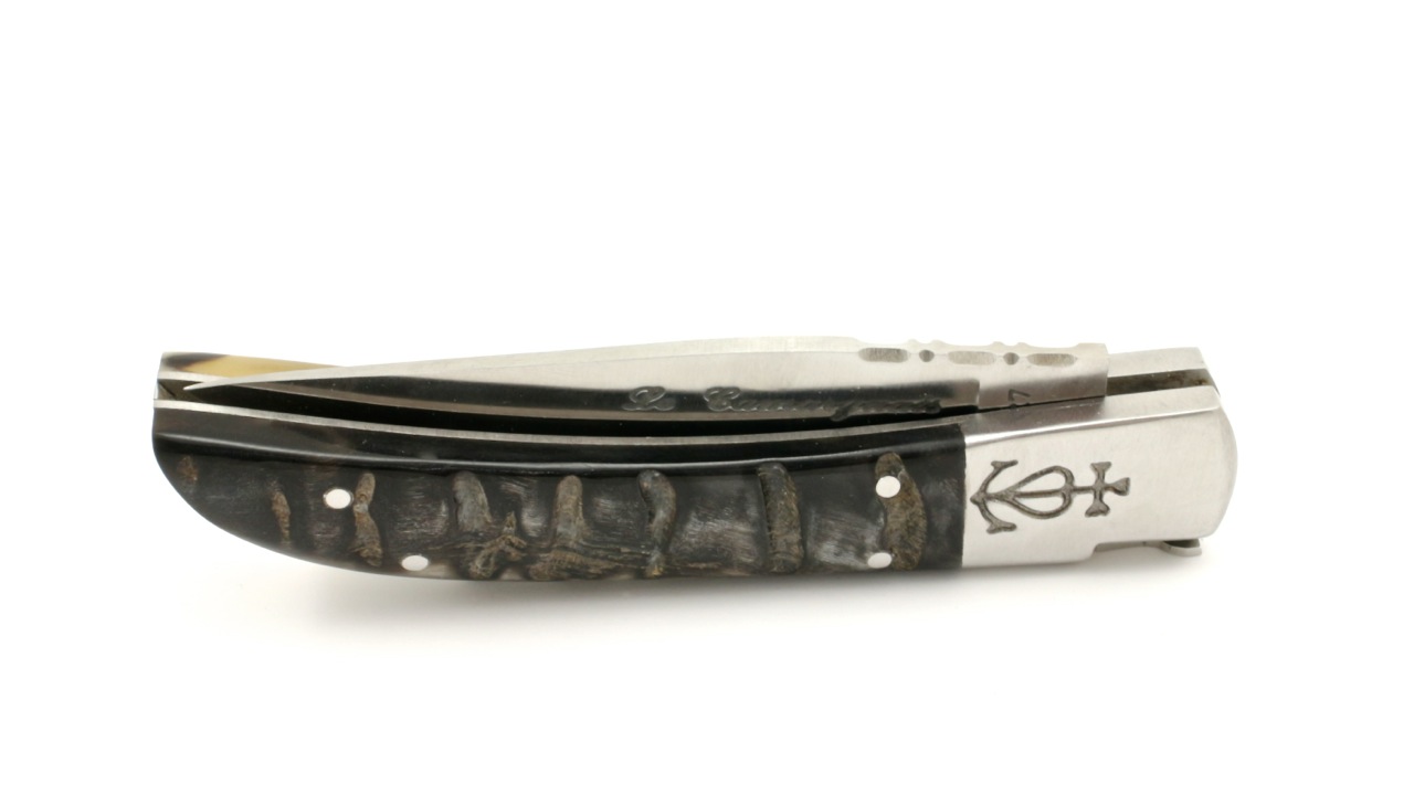Le Camarguais knife dark ram horn 12 cm