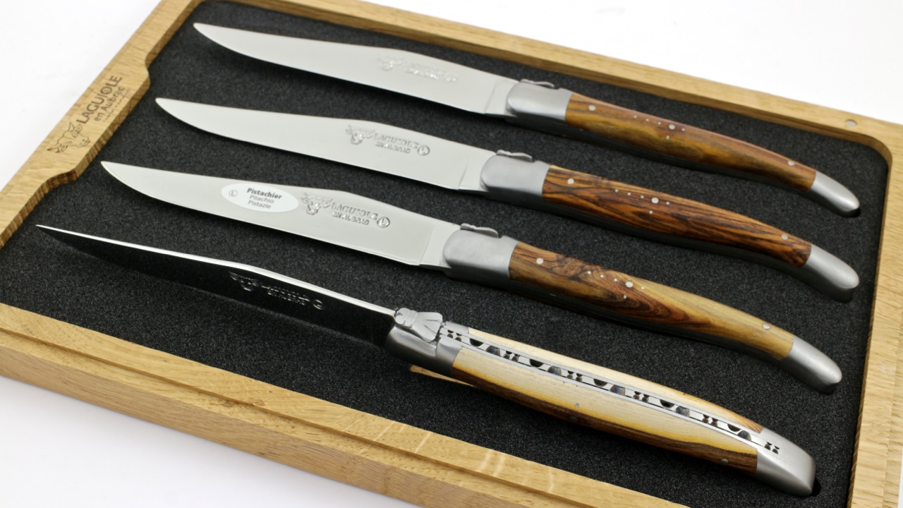 Laguiole en Aubrac Pistazie Laguiole Steakmesser Set