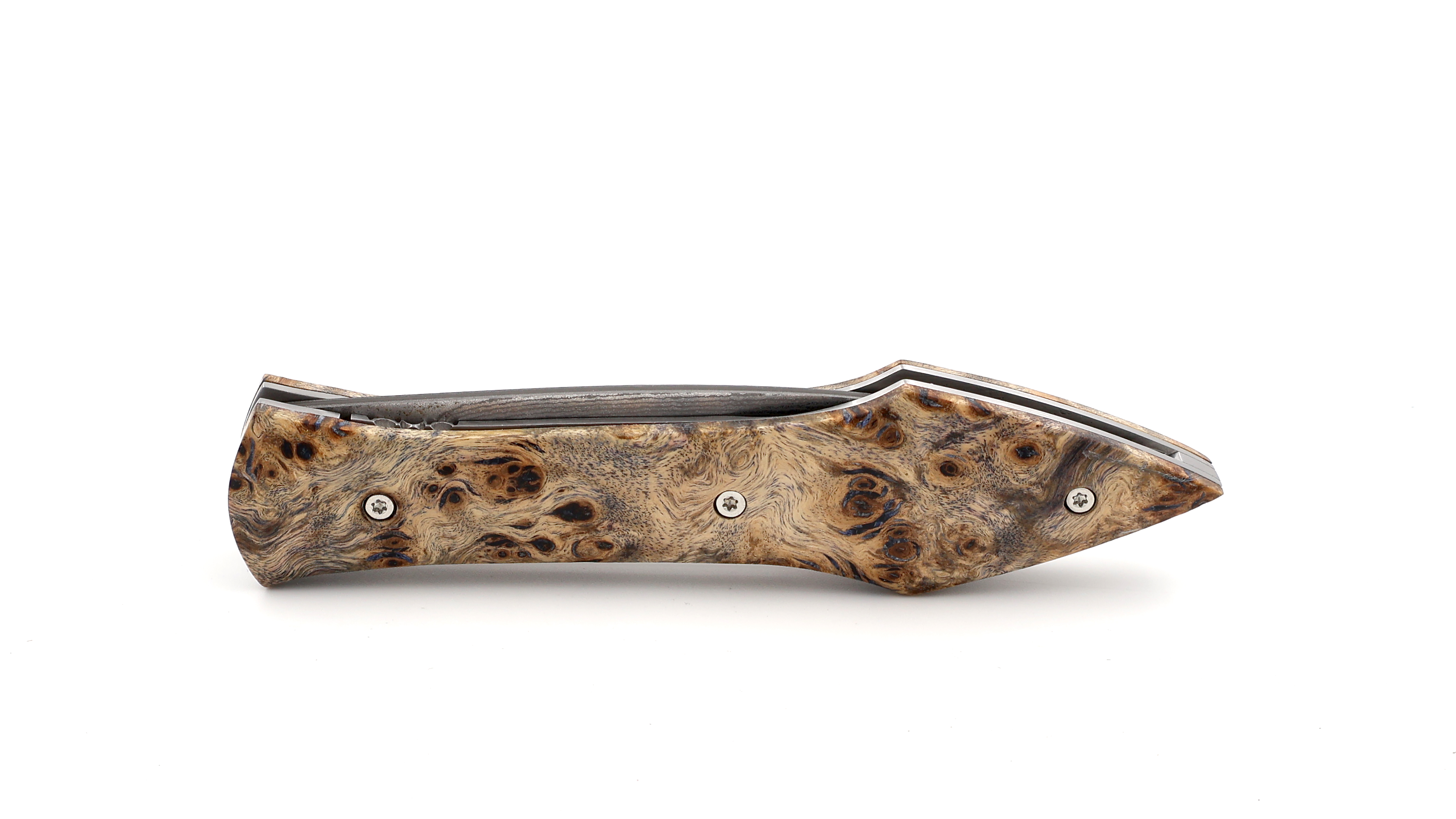 Laraud Blades L’Oegopsyde maple burlwood suminagashi VG10 damascus
