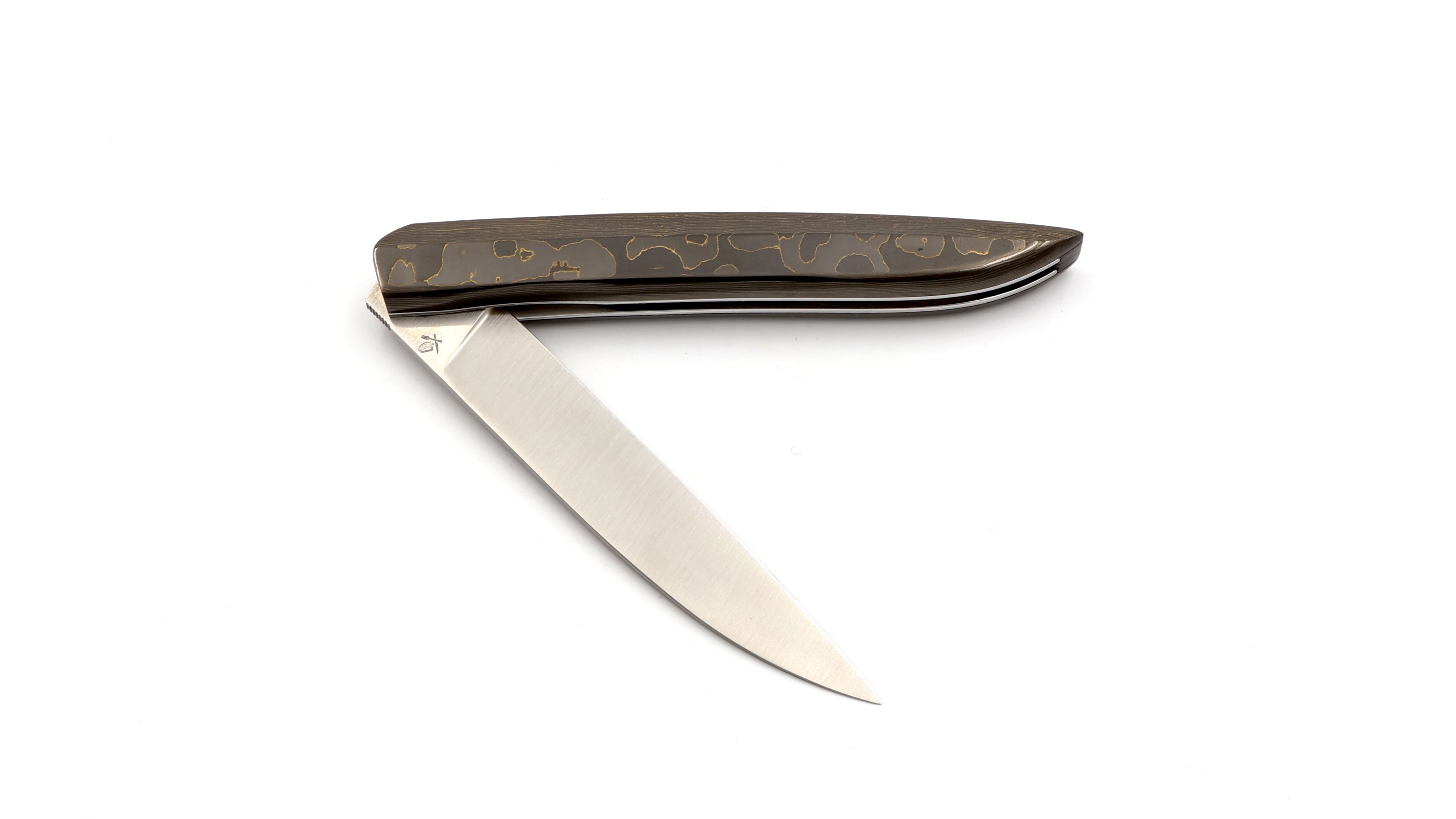 Roland LANNIER folding knife Why so serious? CAMO GOLD
