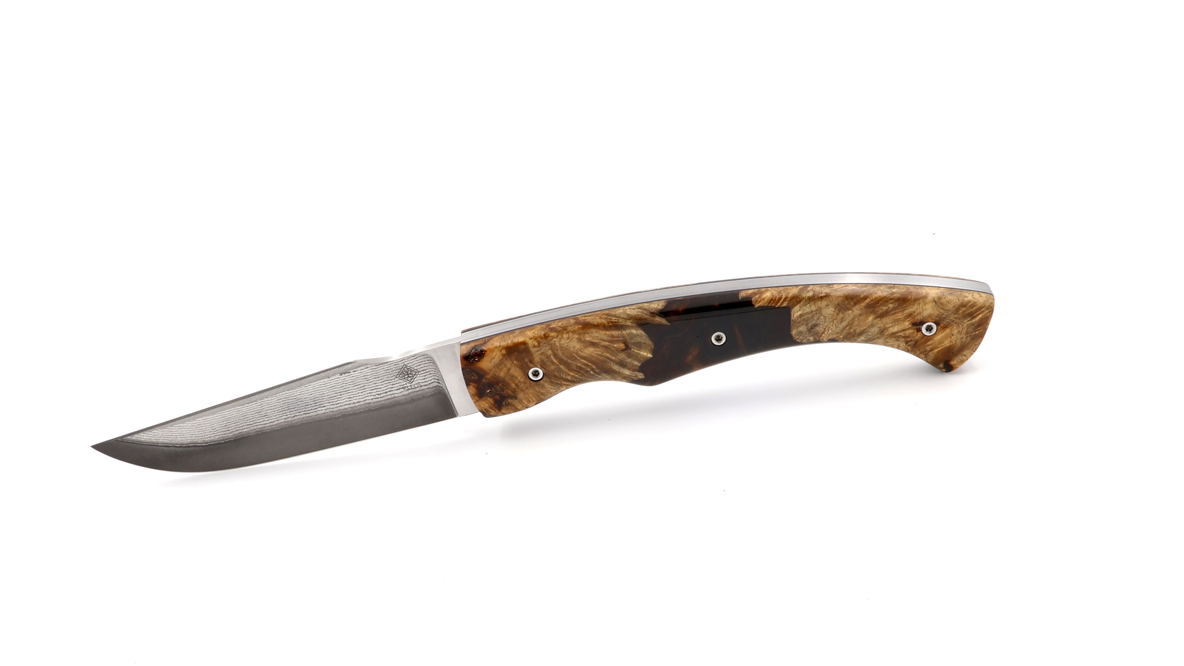 KLEOS folding knife LYKOS hybrid wood VG10 suminagashi damascus blade KLEOS folding knife LYKOS hybrid wood VG10 suminagashi damascus blade