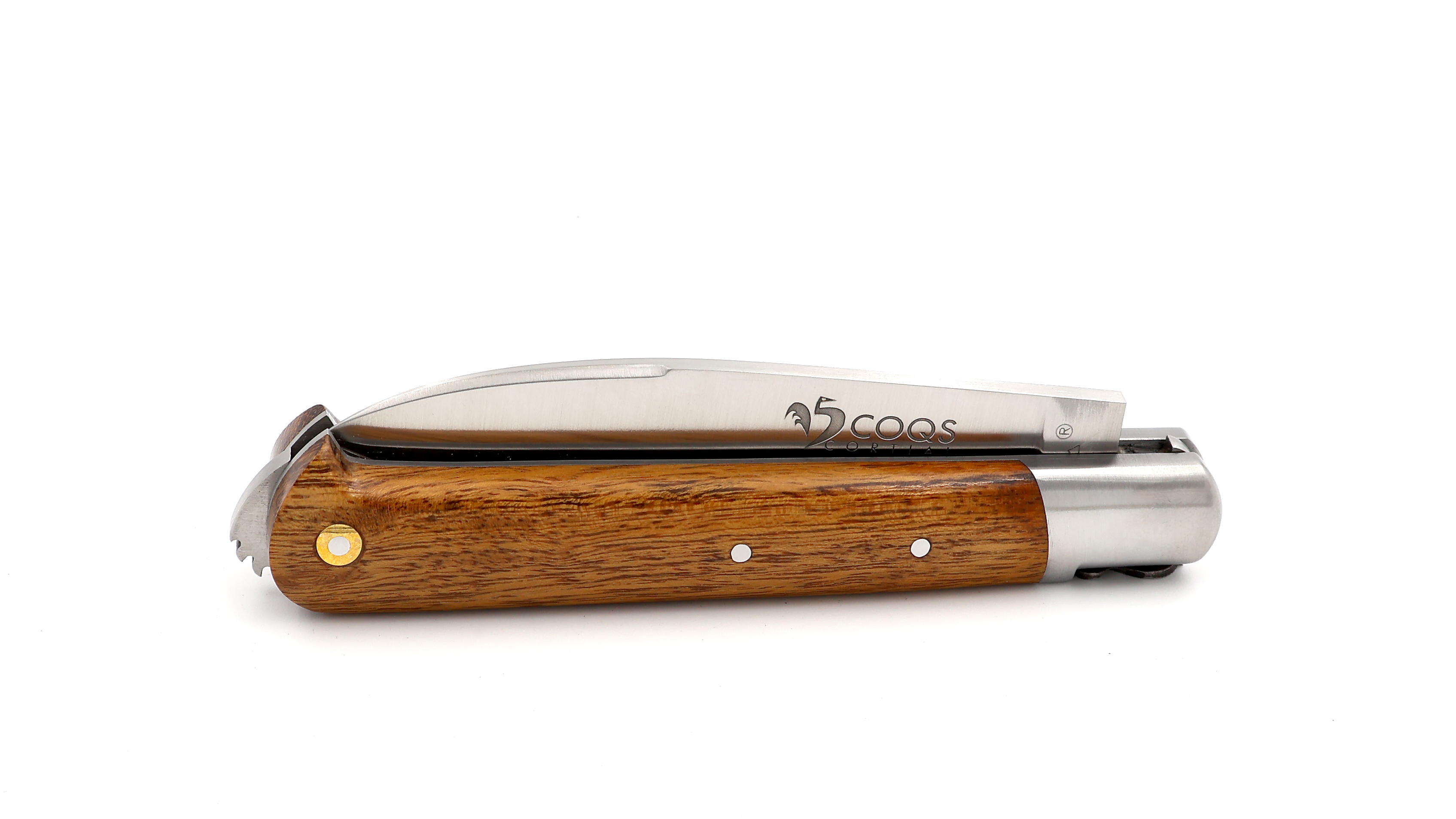 Fontenille Pataud 5 Coqs knife burl of iron wood