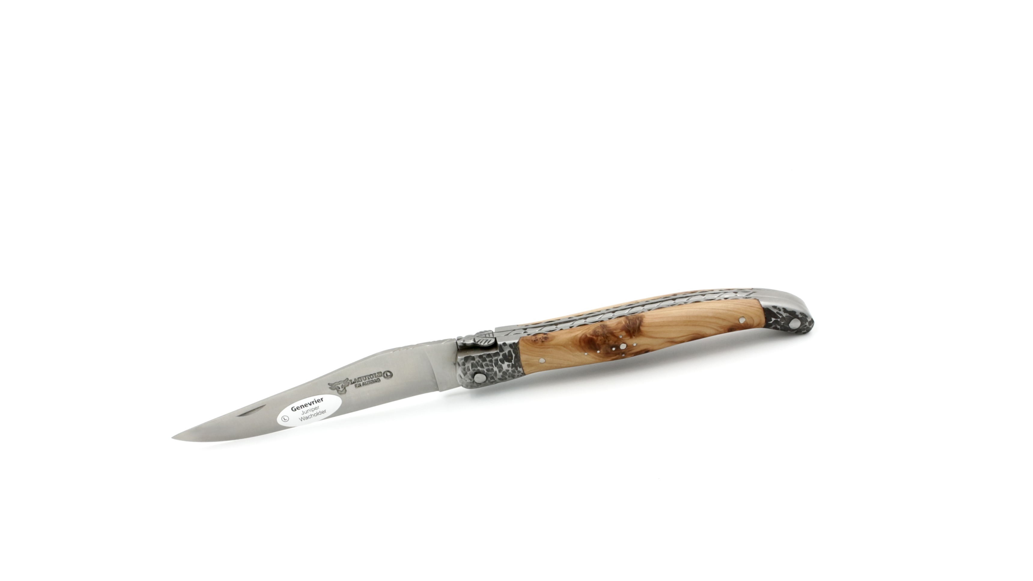 Laguiole en Aubrac Wacholder handgehämmerte Backen Doppelplatine 12 cm
