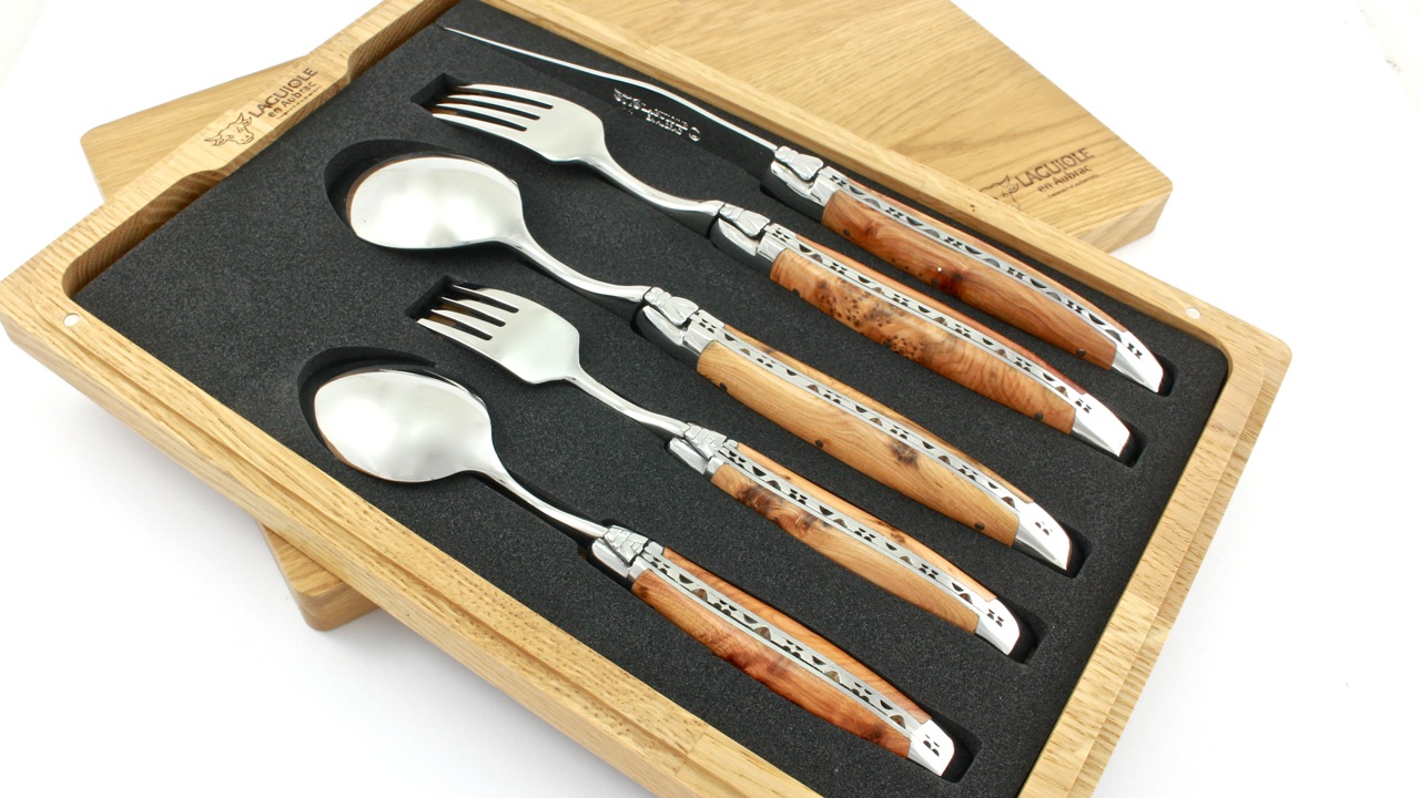 Laguiole en Aubrac  Laguiole Besteck Set Wacholder poliert  5-teilig
