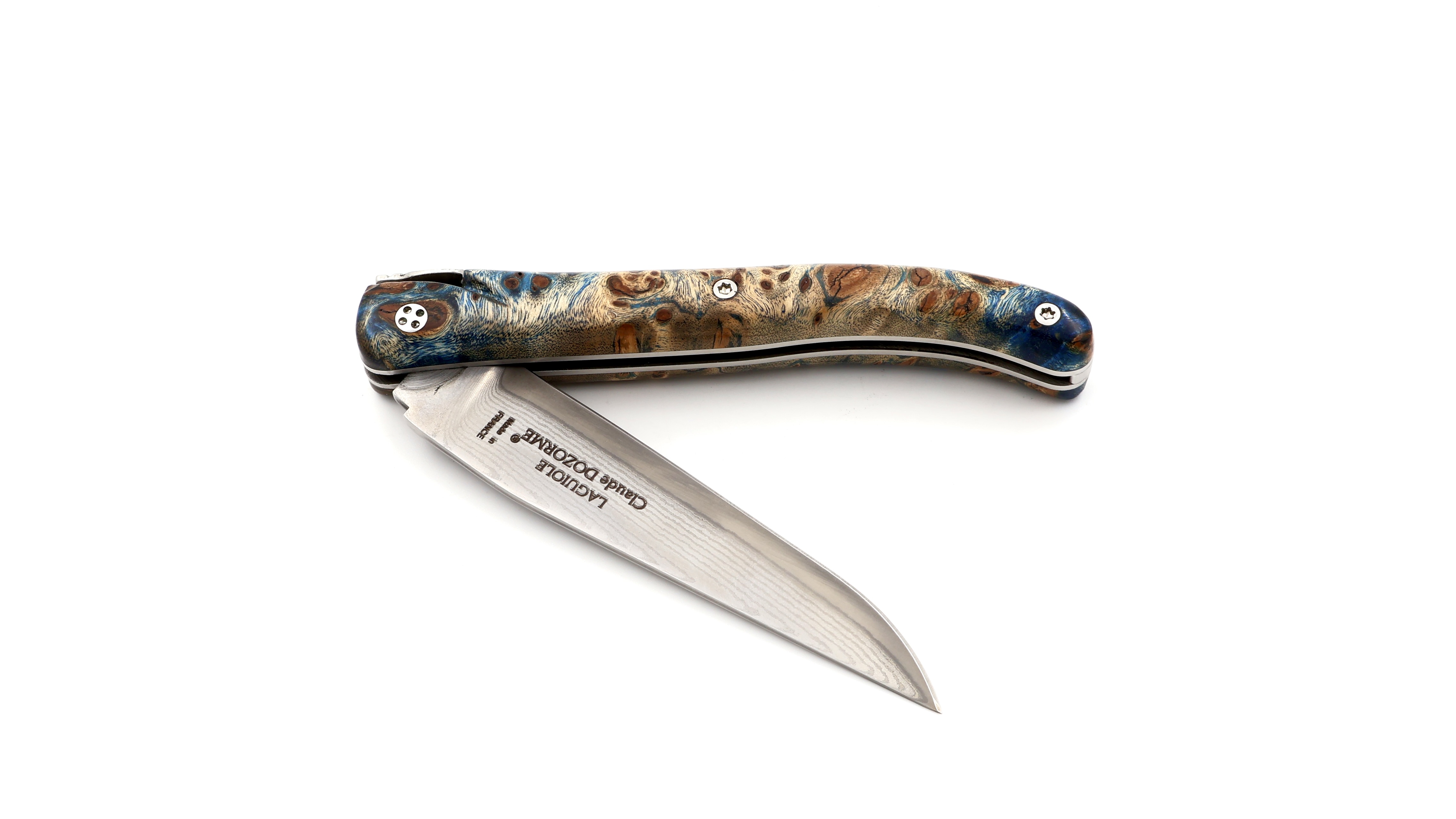 Claude DOZORME Laguiole maple burlwood 12 cm VG10 damascus