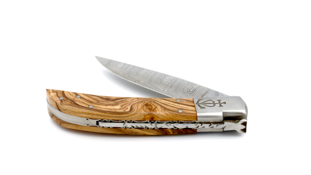 Le Camarguais Olive guillochiert Damast 12 cm