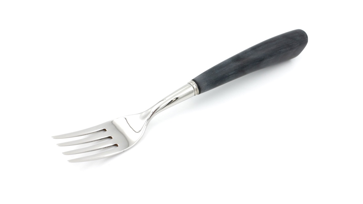 Saladini Steak fork set of 6 buffalo horn mat