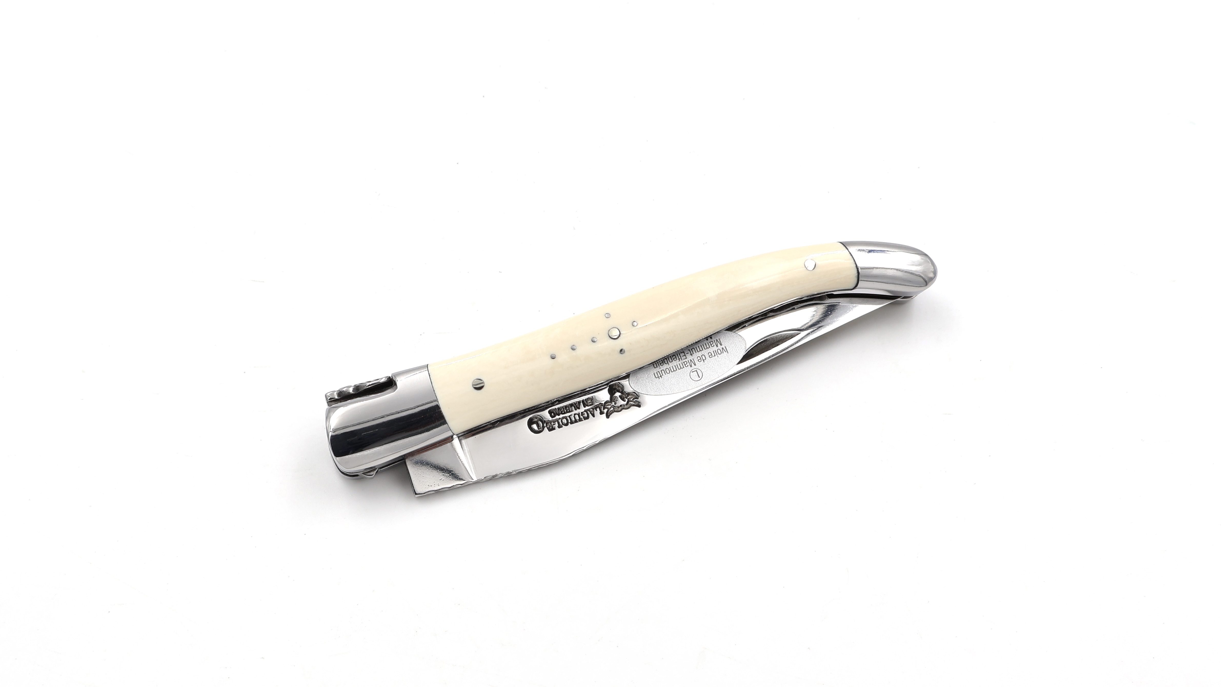 Laguiole en Aubrac Mammutelfenbein Doppelplatine 12 cm