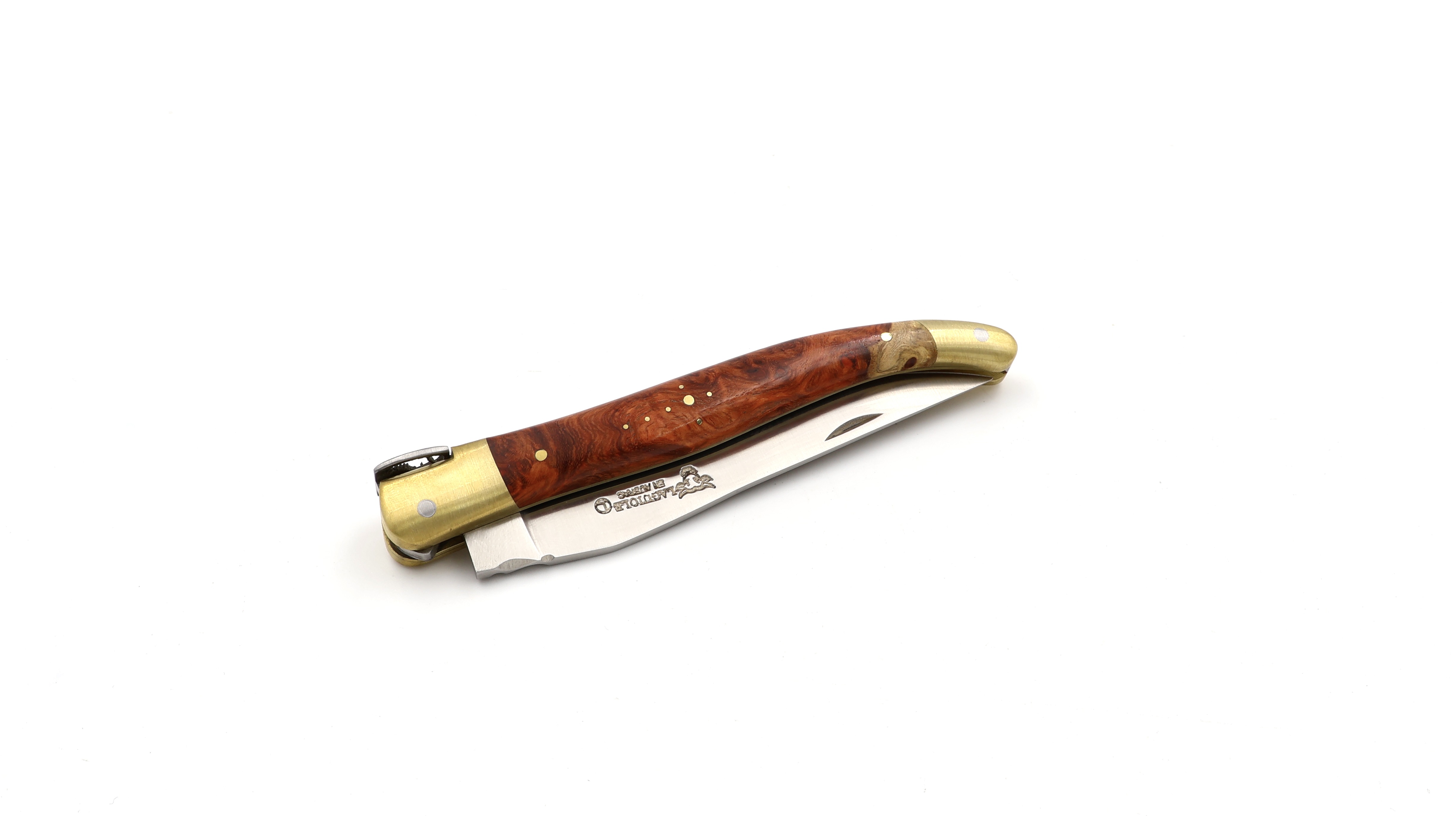Laguiole en Aubrac Laguiole UNIQUE PIECE  amboina burlwood with PHÖNIX bee 12 cm