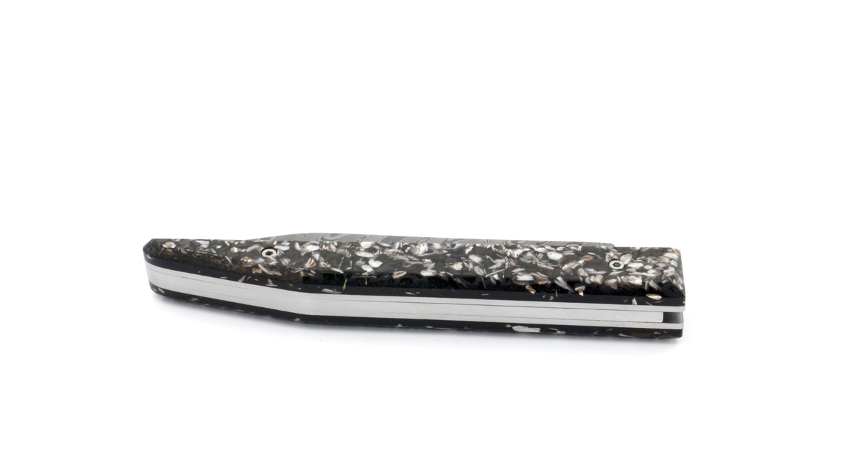 Charles Canon Le TERRIL polished coal and oyster shell damascus