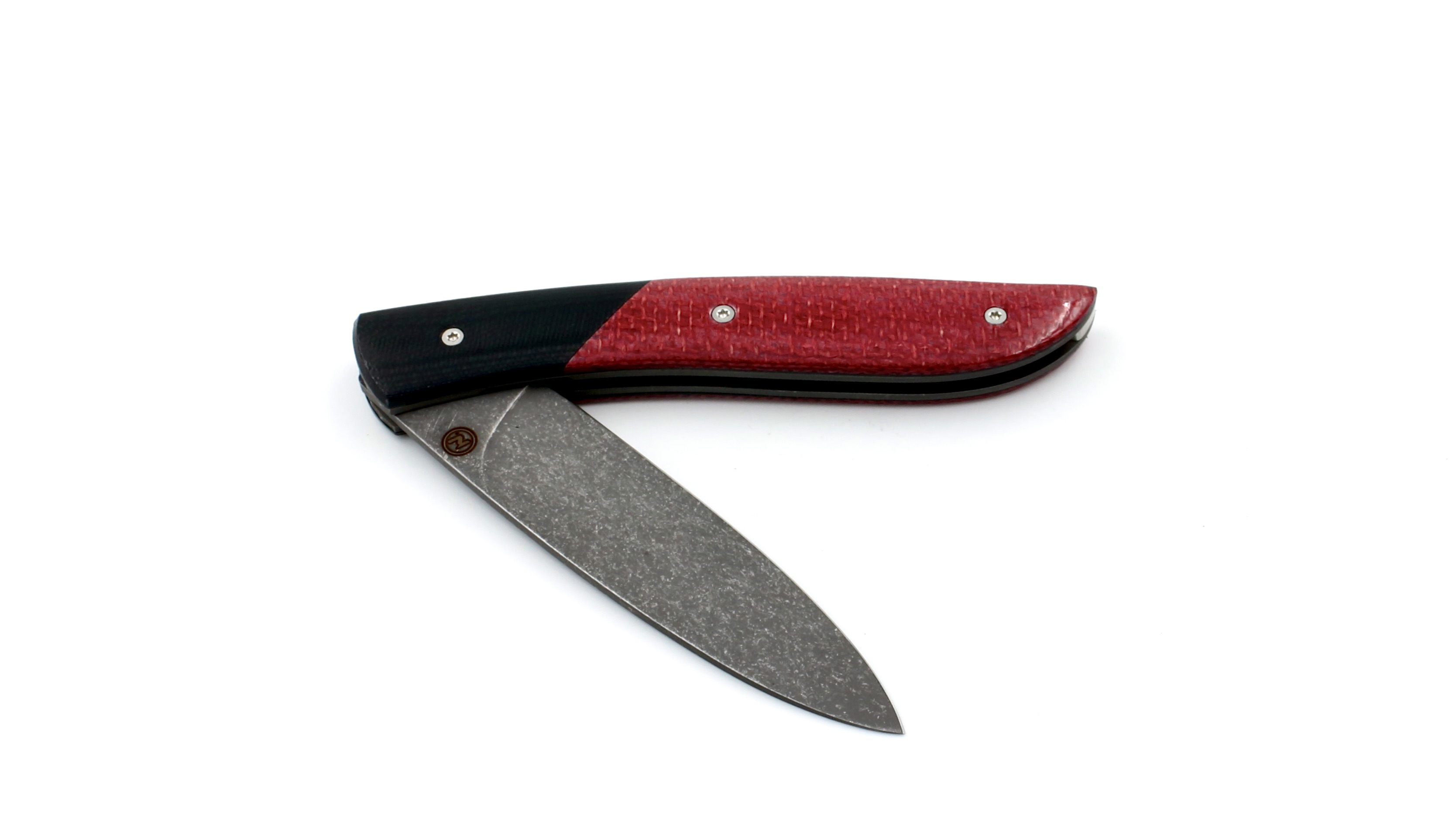 Tim Bernard  NÉVÉ G10 and red micarta stonewashed blade