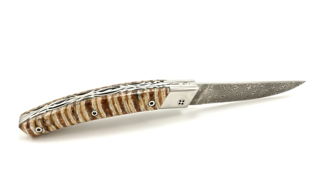 RLT-DA-Mammut-natur-6 Claude DOZORME Thiers RLT L'ATELIER Mammutbackenzahn beige Damastklinge