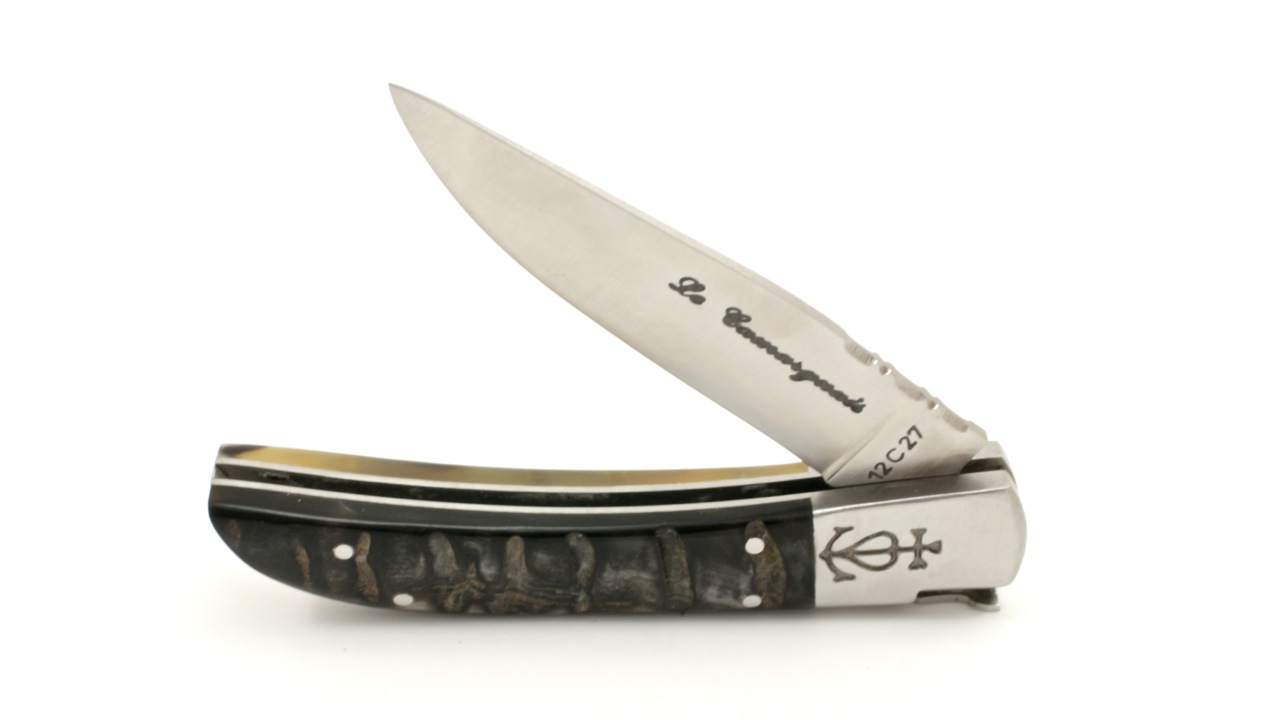 Le Camarguais knife dark ram horn 12 cm