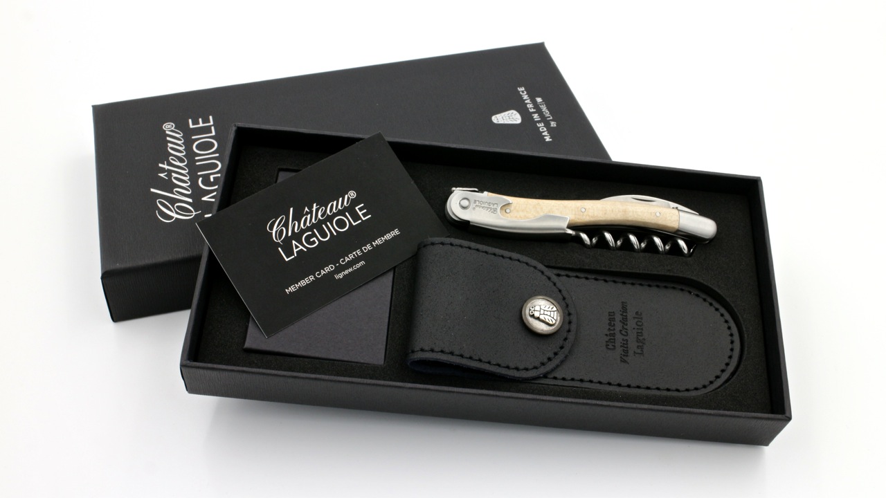 Château Laguiole CLASSIC Sommeliermesser geflammter Ahorn 