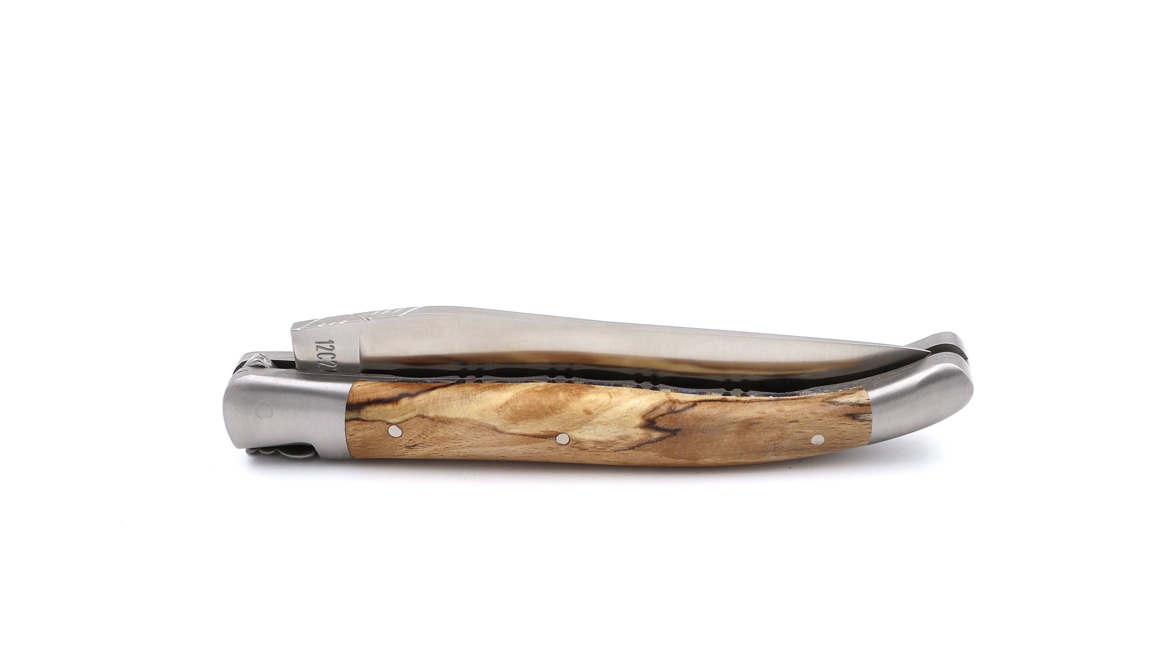 Laguiole en Aubrac doubleplate knife Aubrac beech wood 12 cm