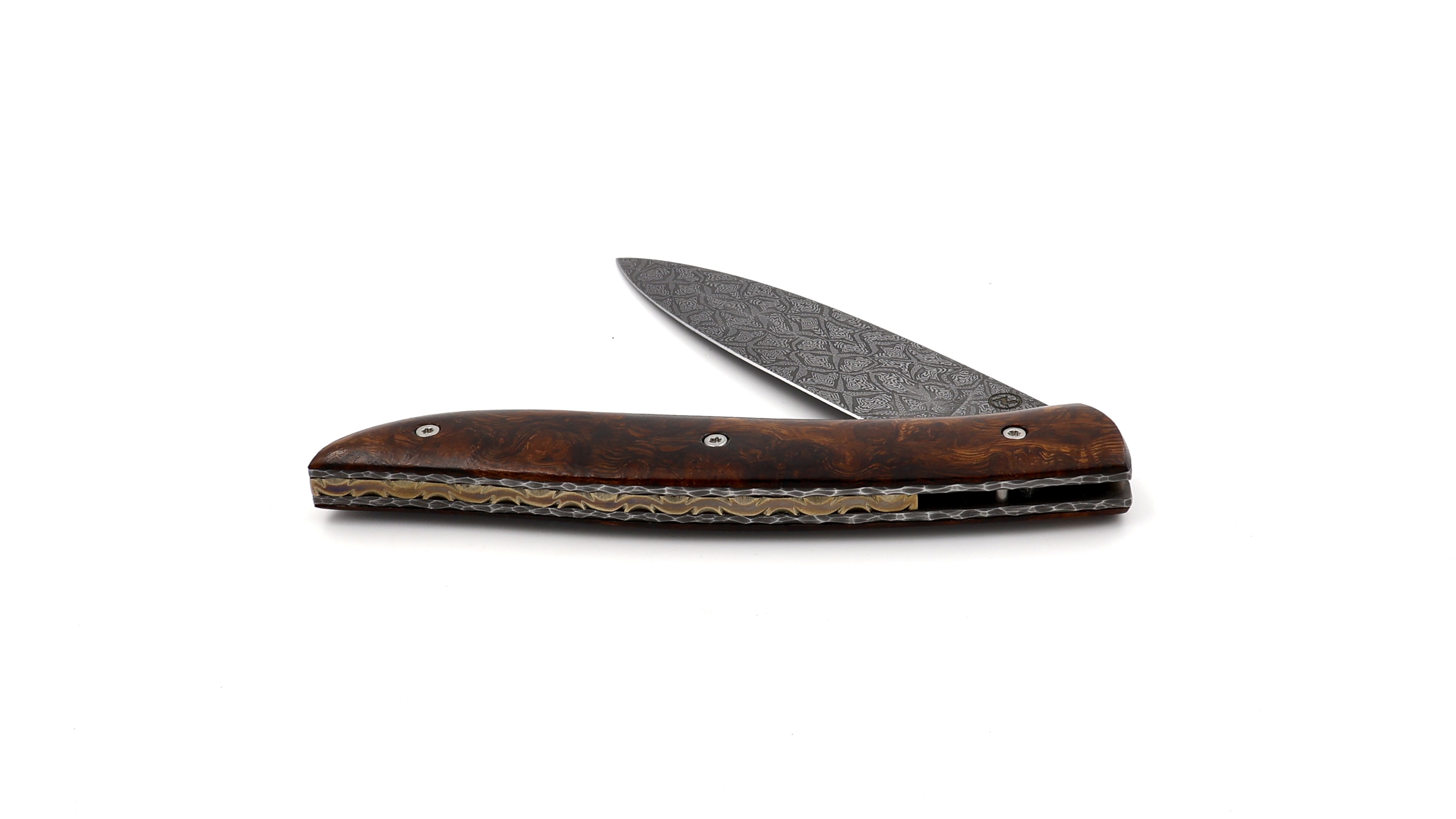 Atelier NÉVÉ Tim Bernard macassar ebony and mother of pearl with mosaik damascus blade 