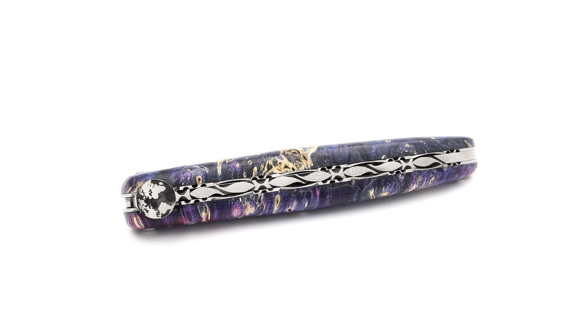 Laguiole en Aubrac Biene ERDE Holunder Wurzelholz DSC® Carbon Damastklinge 12 cm     