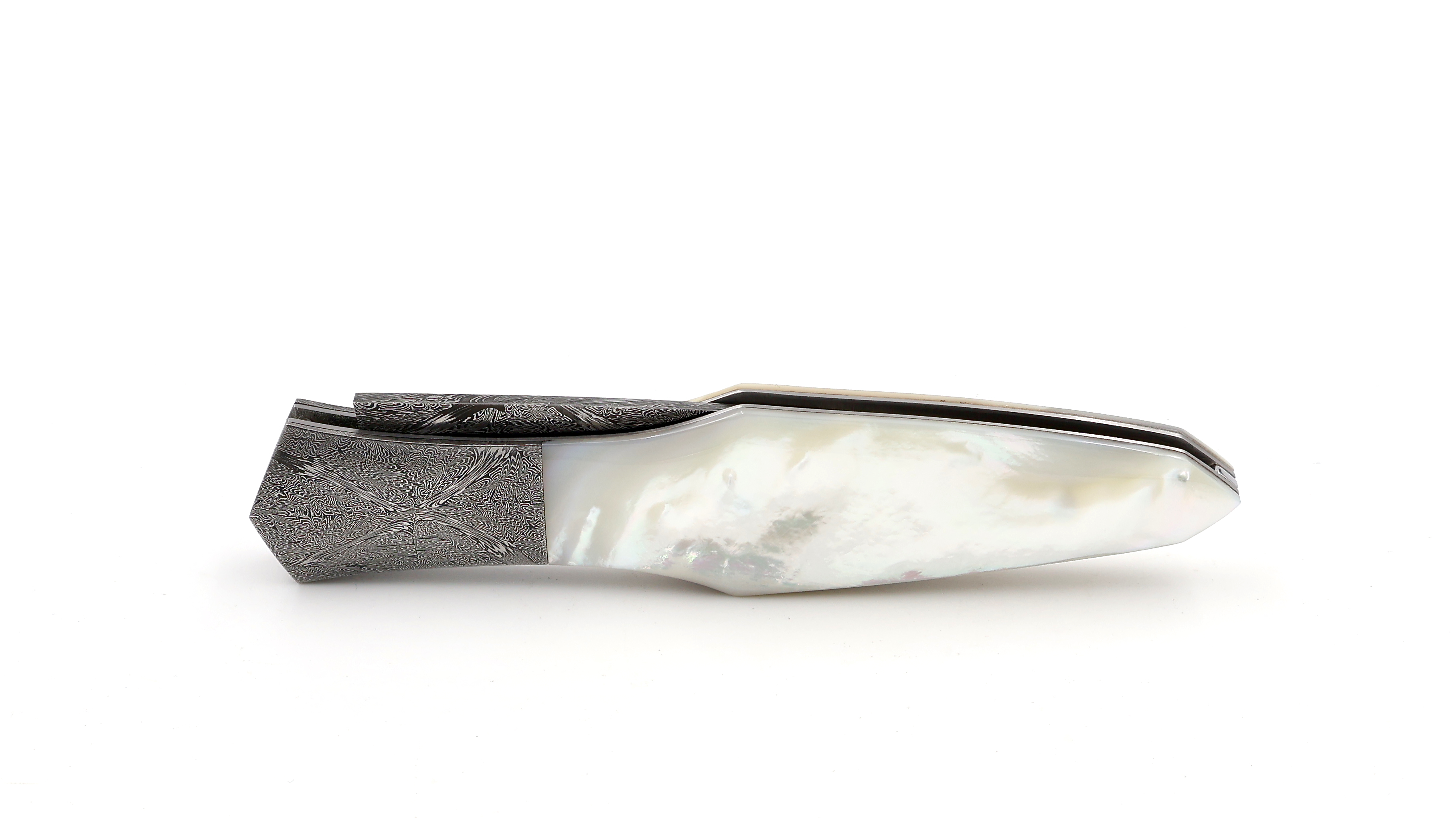 Laraud Blades MagnaPinna mother of pearl & handforged mosaic damascus and damascus bolsters