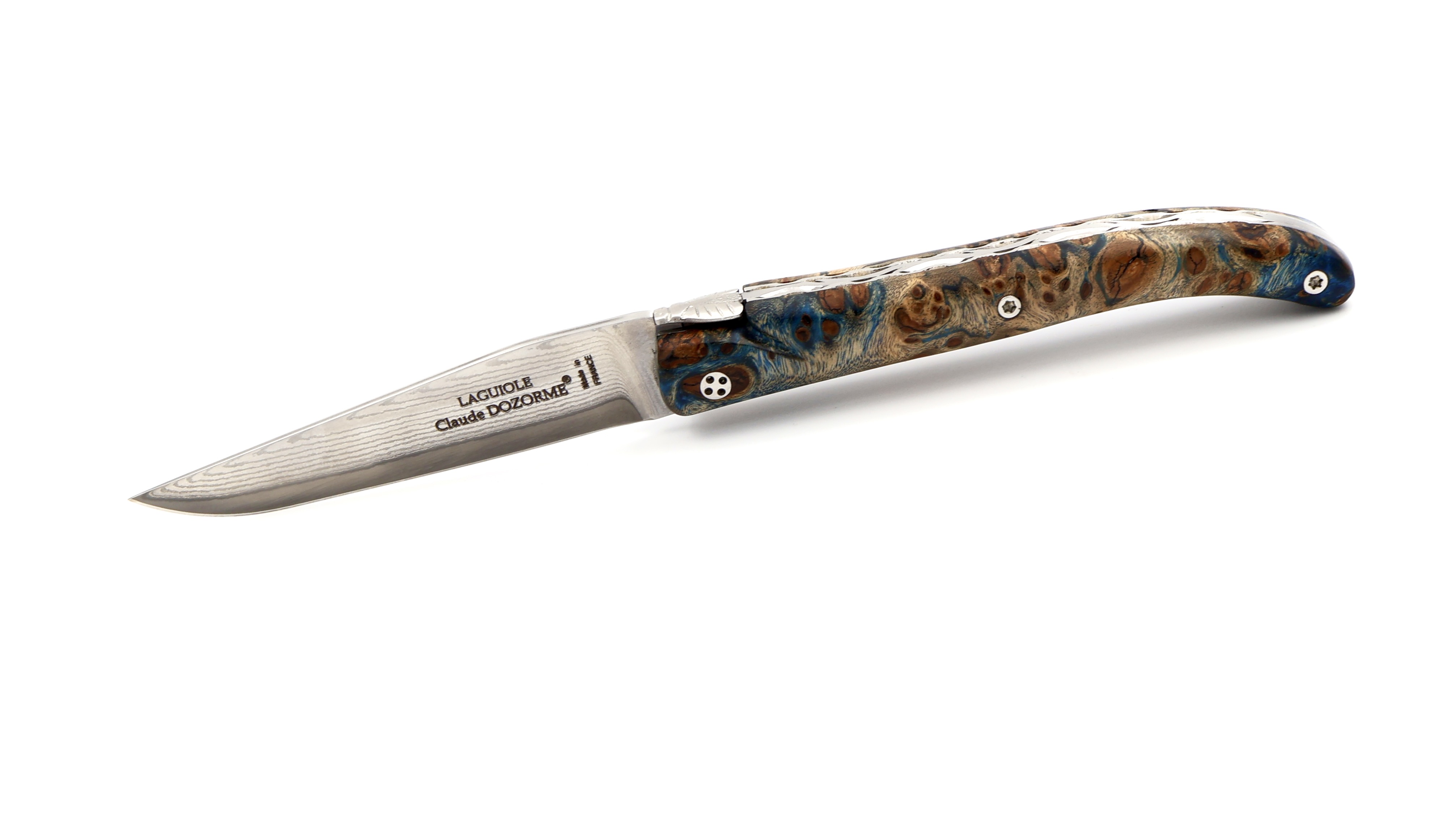 Claude DOZORME Laguiole maple burlwood 12 cm VG10 damascus