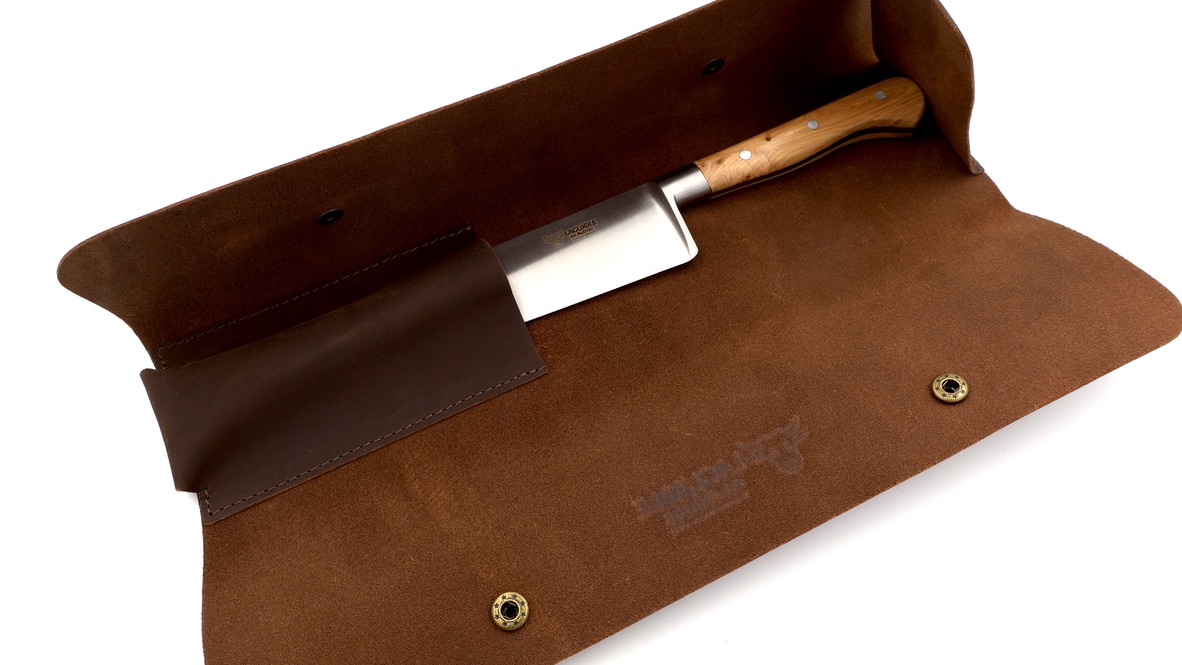 Laguiole en Aubrac leather sheat for chefknives 20 cm 