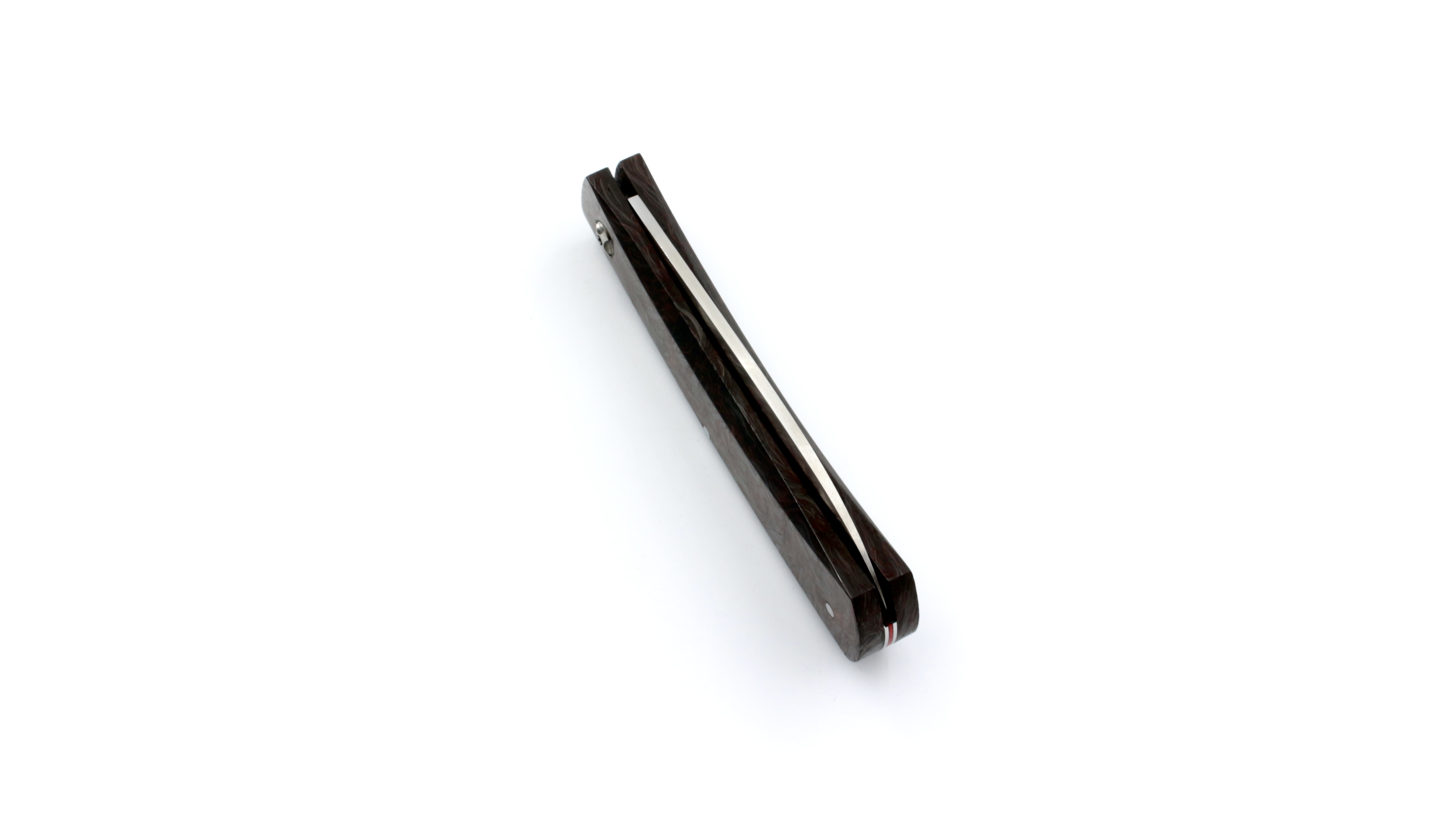 Roland LANNIER Spring Heeled Jack Taschenmesser  FATCarbon Dark Matter Kupfer