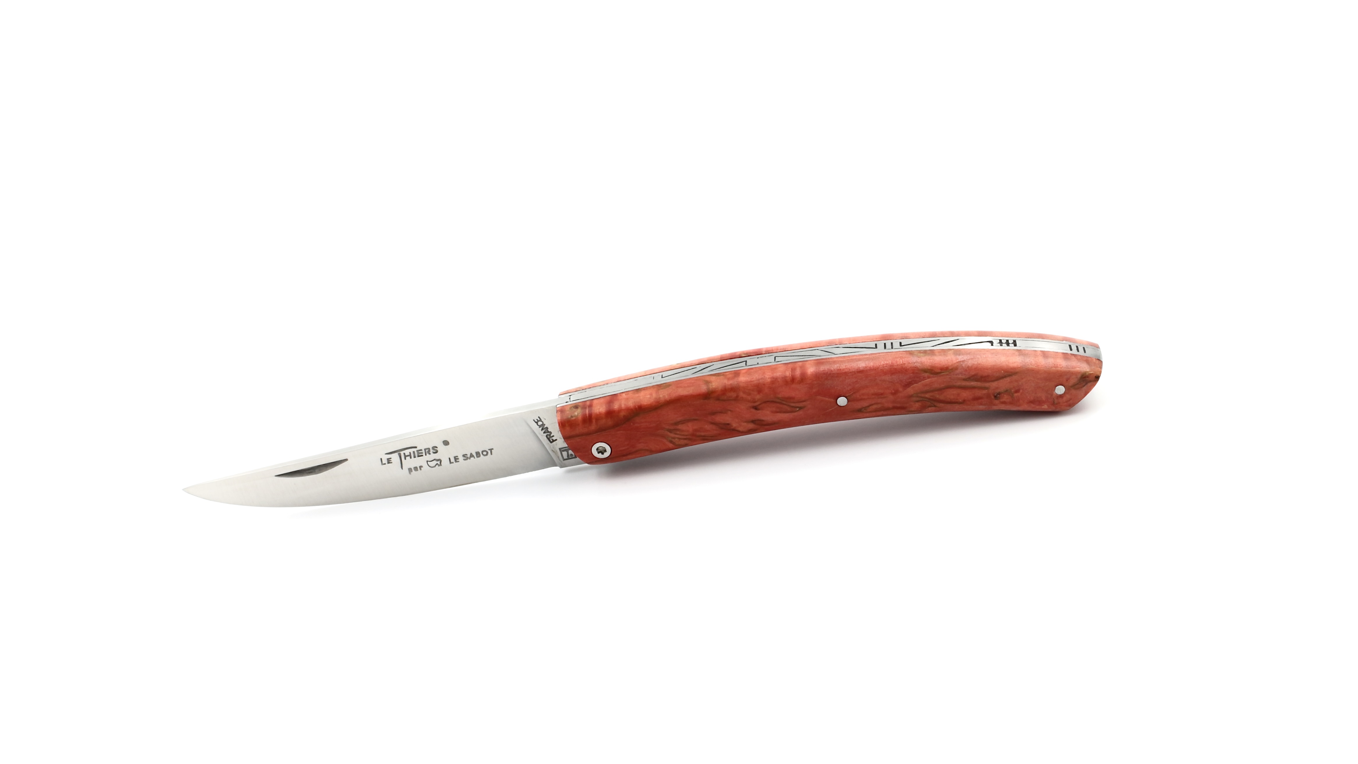 AU SABOT THIERS knife 12 cm birch wood red