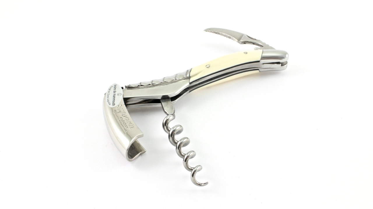 Laguiole en Aubrac Sommelier knife Mammuoth ivory torsadé