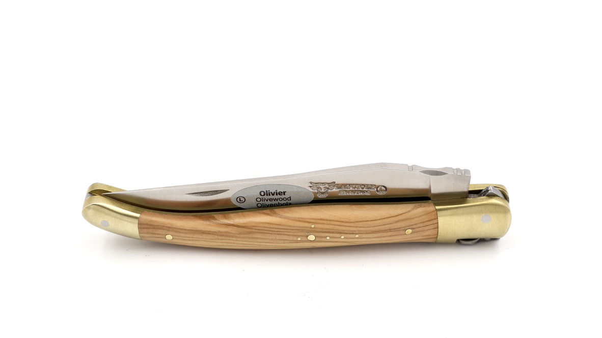 Laguiole en Aubrac Olive Messingbacken matt 12 cm 