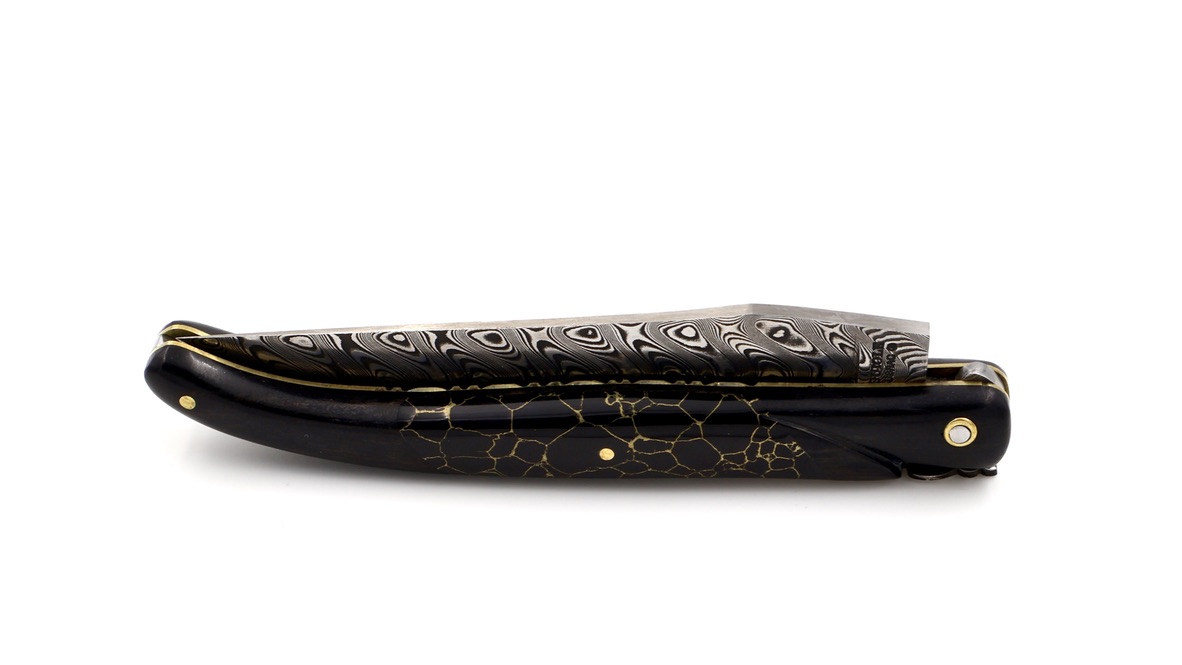 Laguiole en Aubrac ONYX Ebenholz  DSC® Carbon Damastklinge 12 cm