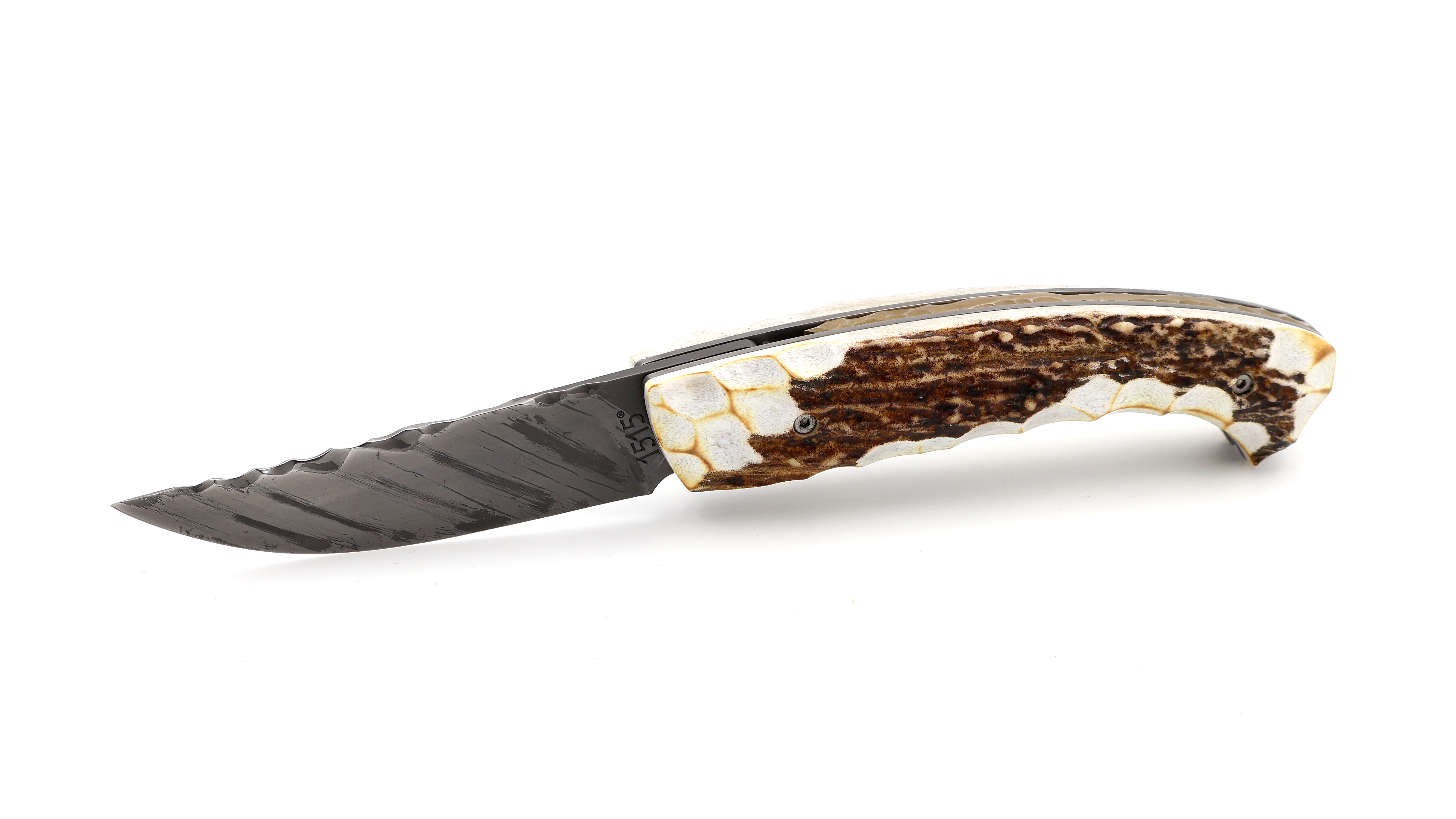 Manu LAPLACE 1515 PRIMITIVE stag horn & oxidised blade