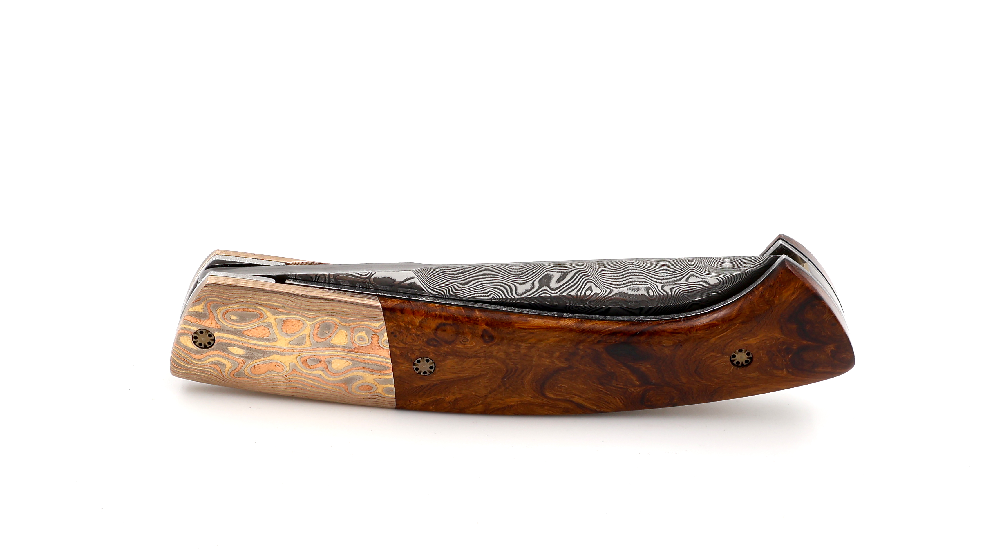 MANU LAPLACE 1515 Drop burl of ironwood mokume damascus Damascus blade