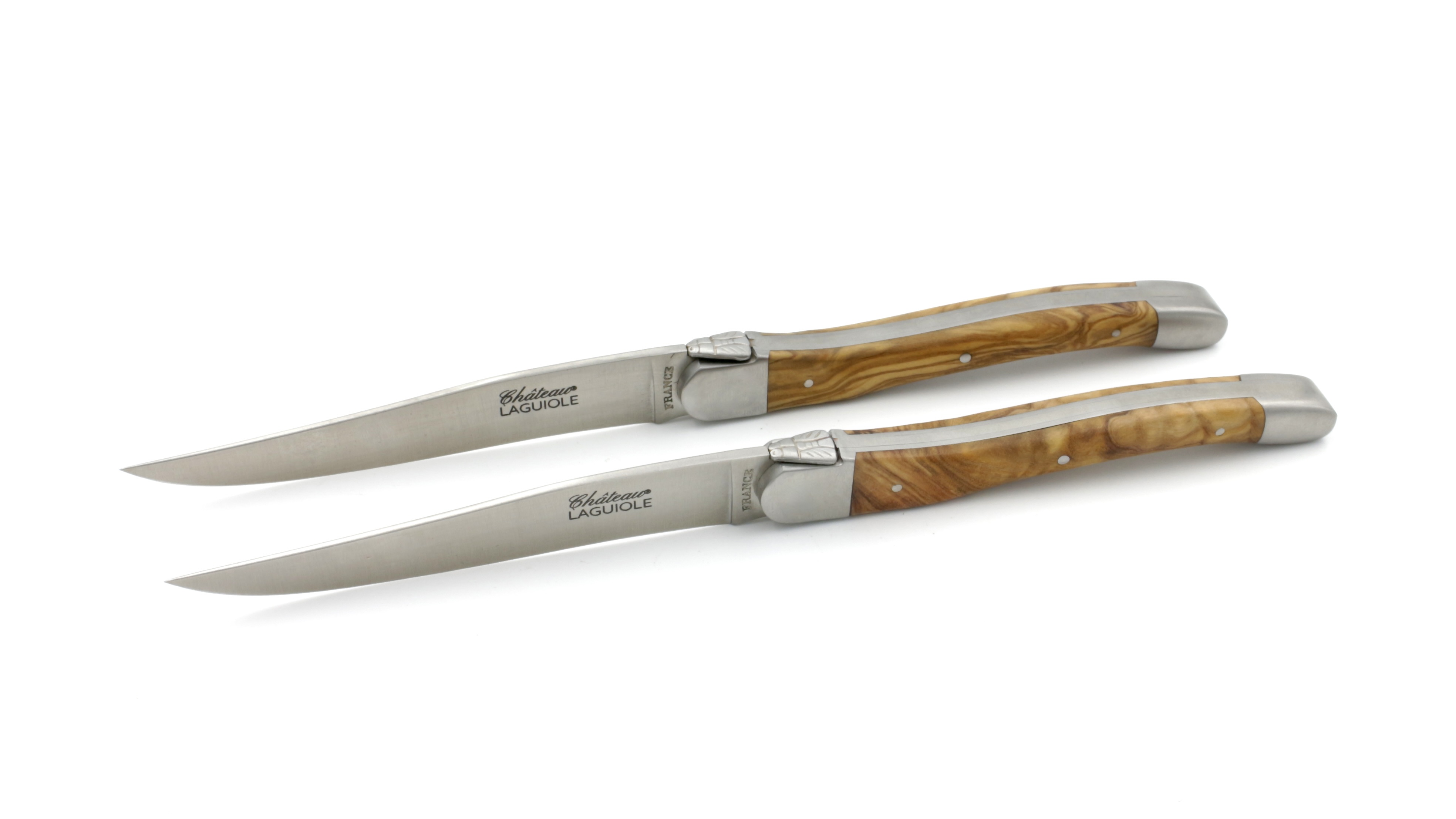 Château Laguiole Signature Steakknives olive set of two