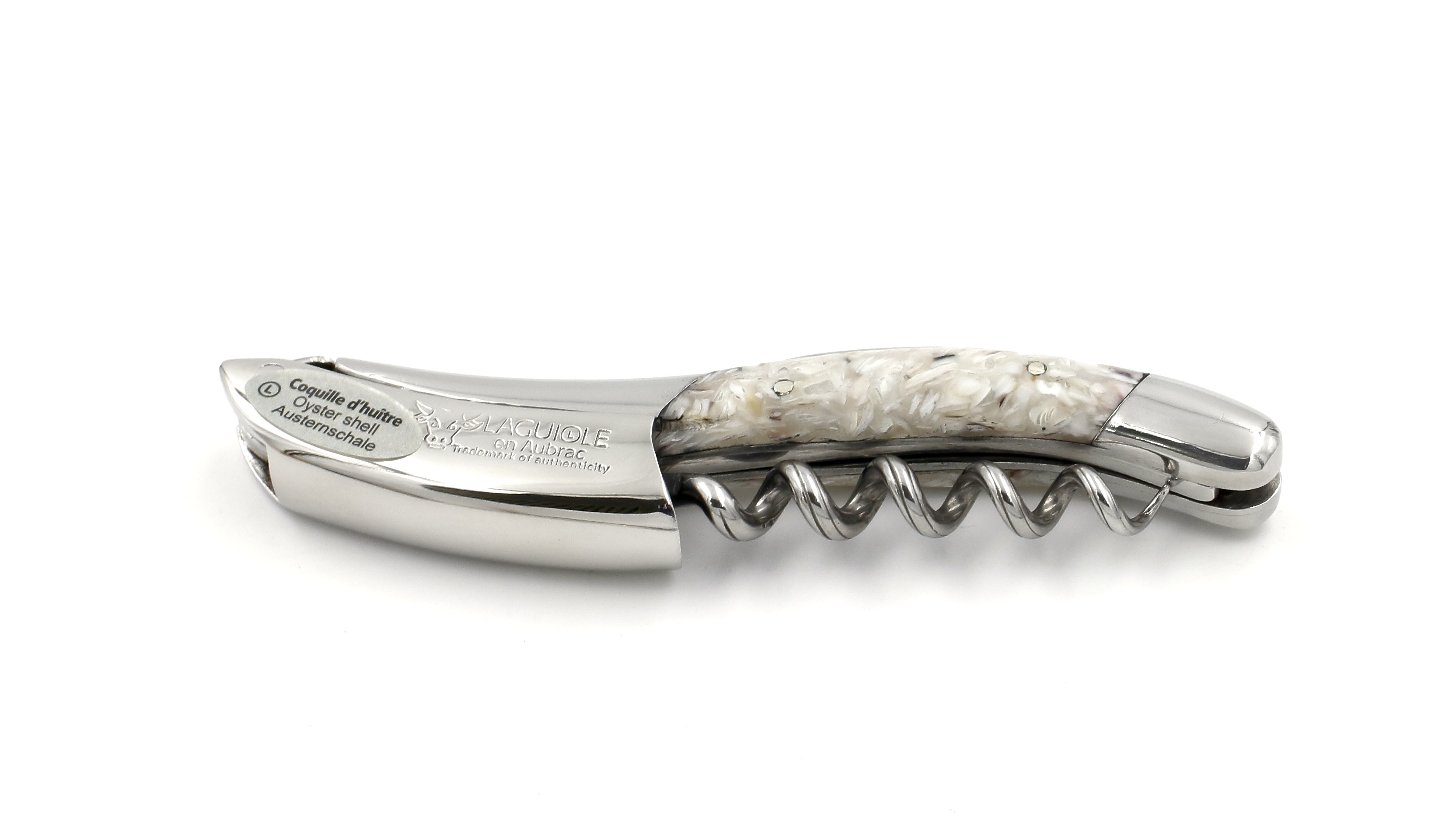 Laguiole en Aubrac Laguiole Sommelier knife oyster shells shiny