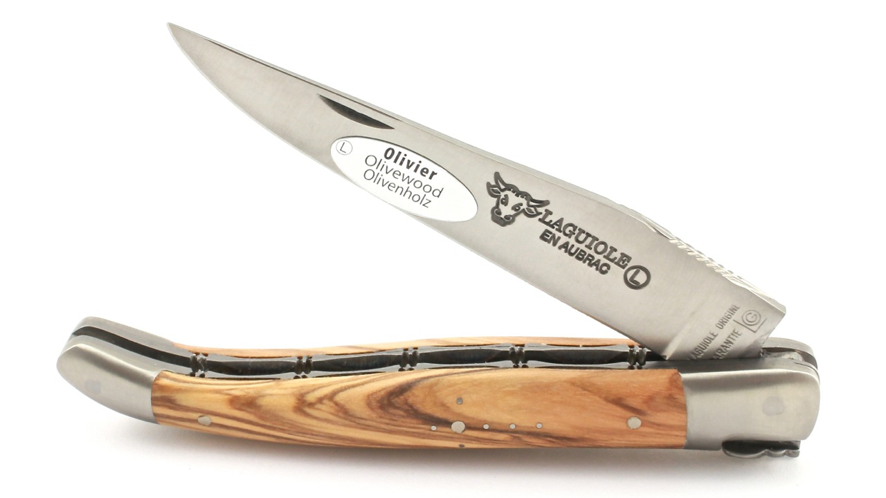 Laguiole en Aubrac Olivenholz Doppelplatine 12 cm