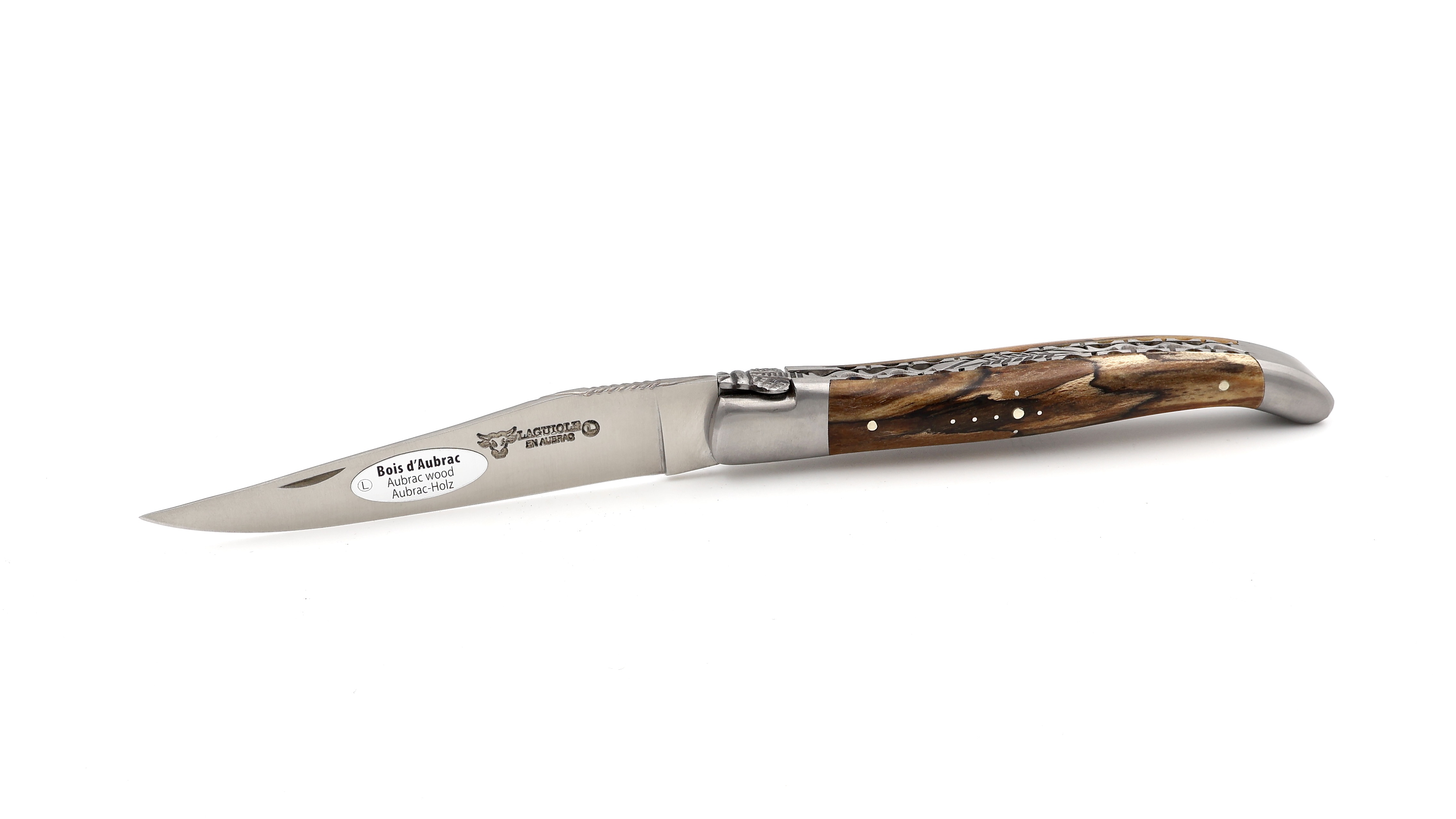 Laguiole en Aubrac  guillochierte Platine Aubrac Holz 12 cm