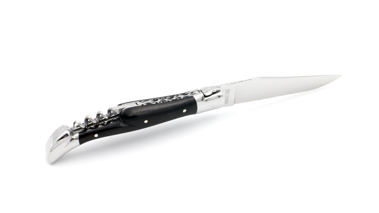 Laguiole en Aubrac Ebenholz guillochiert Korkenzieher 12 cm