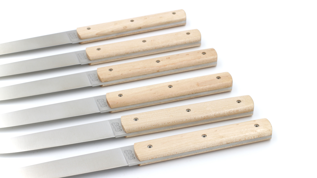 PERCEVAL 888 Steak knives Set of 6 maple wood