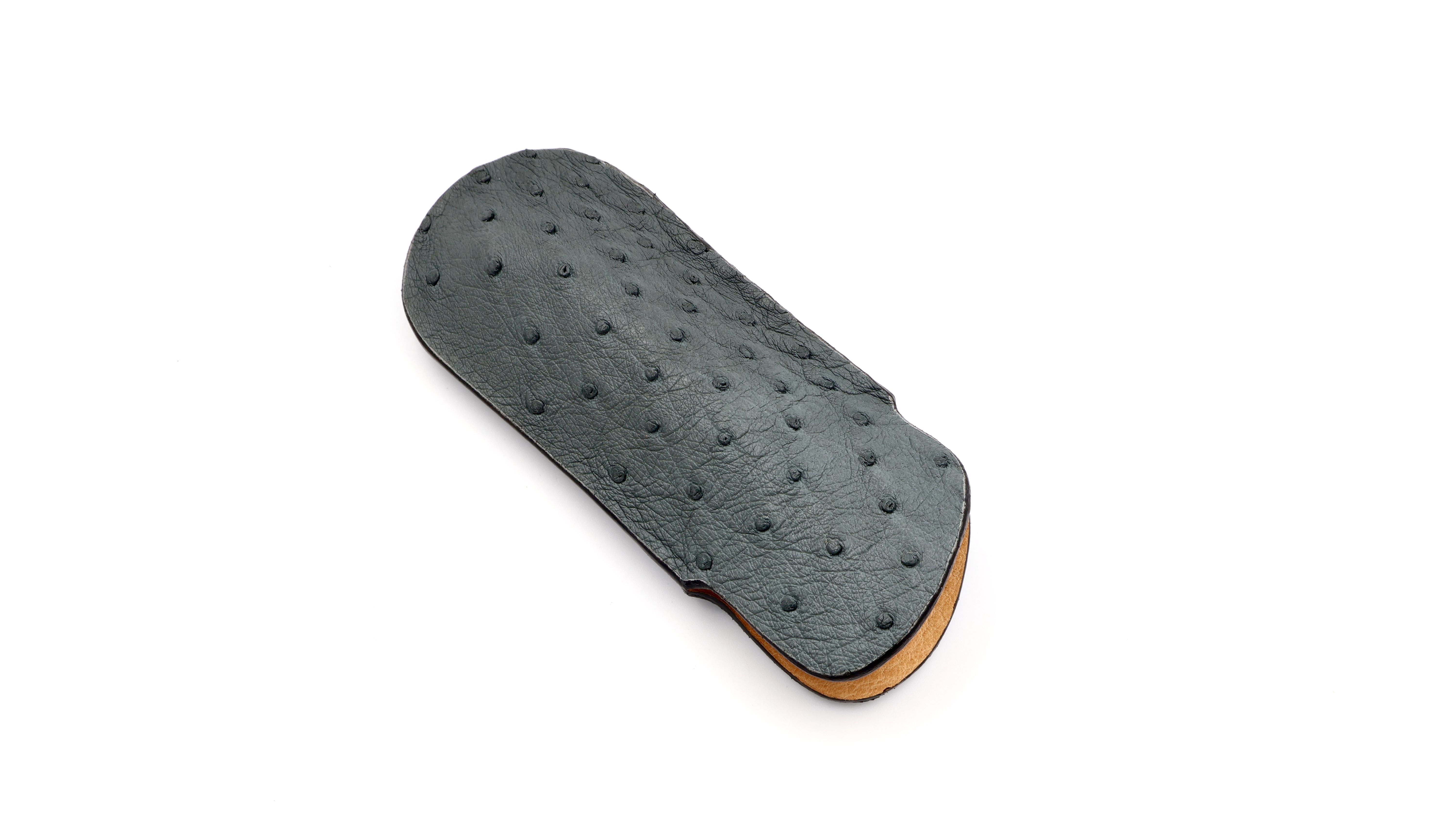 Atelier N°7 ostrich leather dark grey 14,5 cm