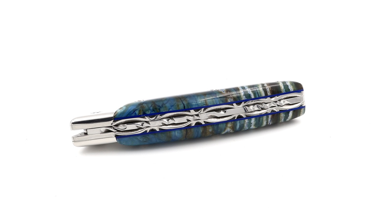 Claude DOZORME Thiers RLT mammoth tusk damascus blade