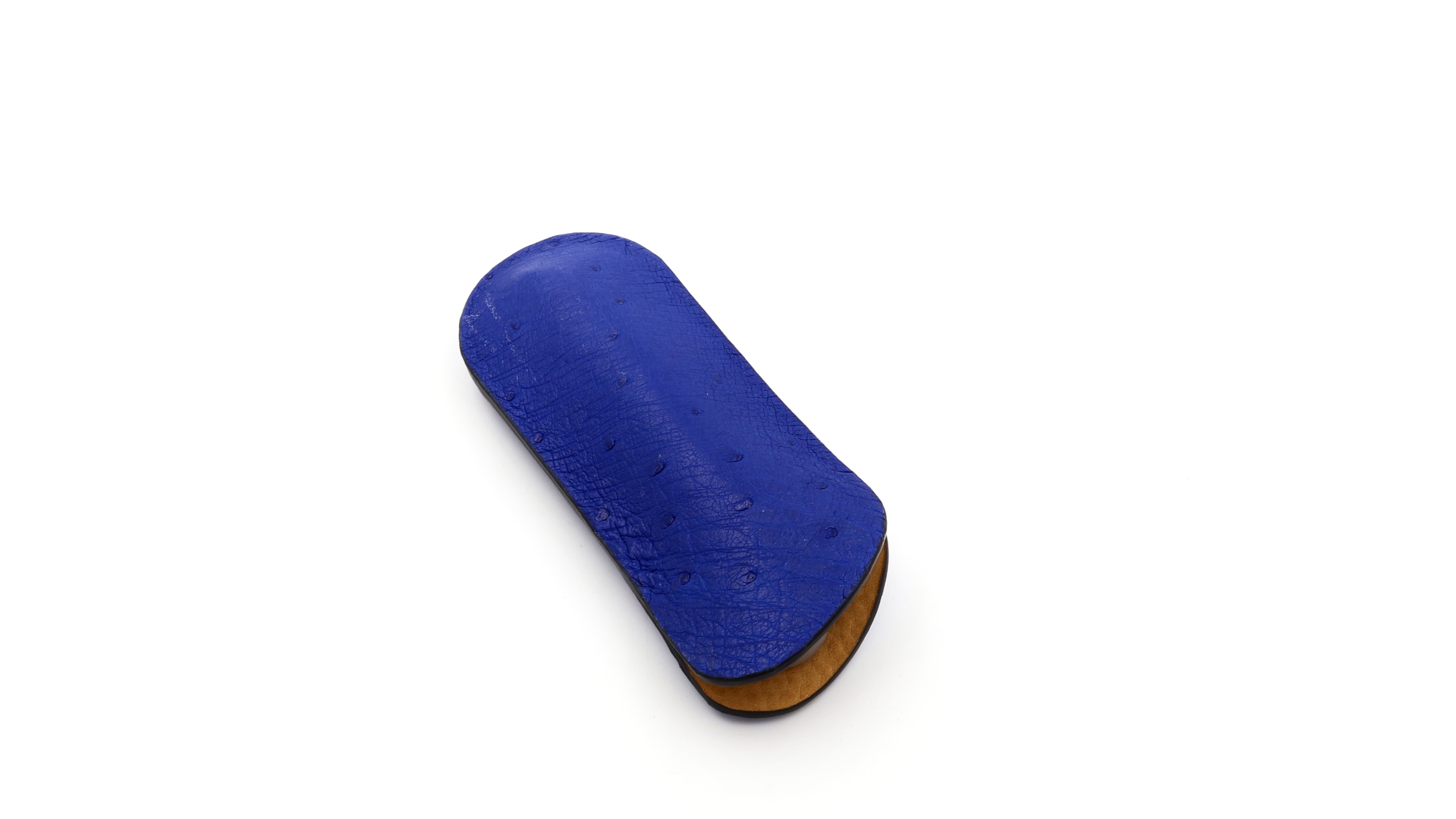 Atelier N°7 ostrich leather indigo blue 14 cm