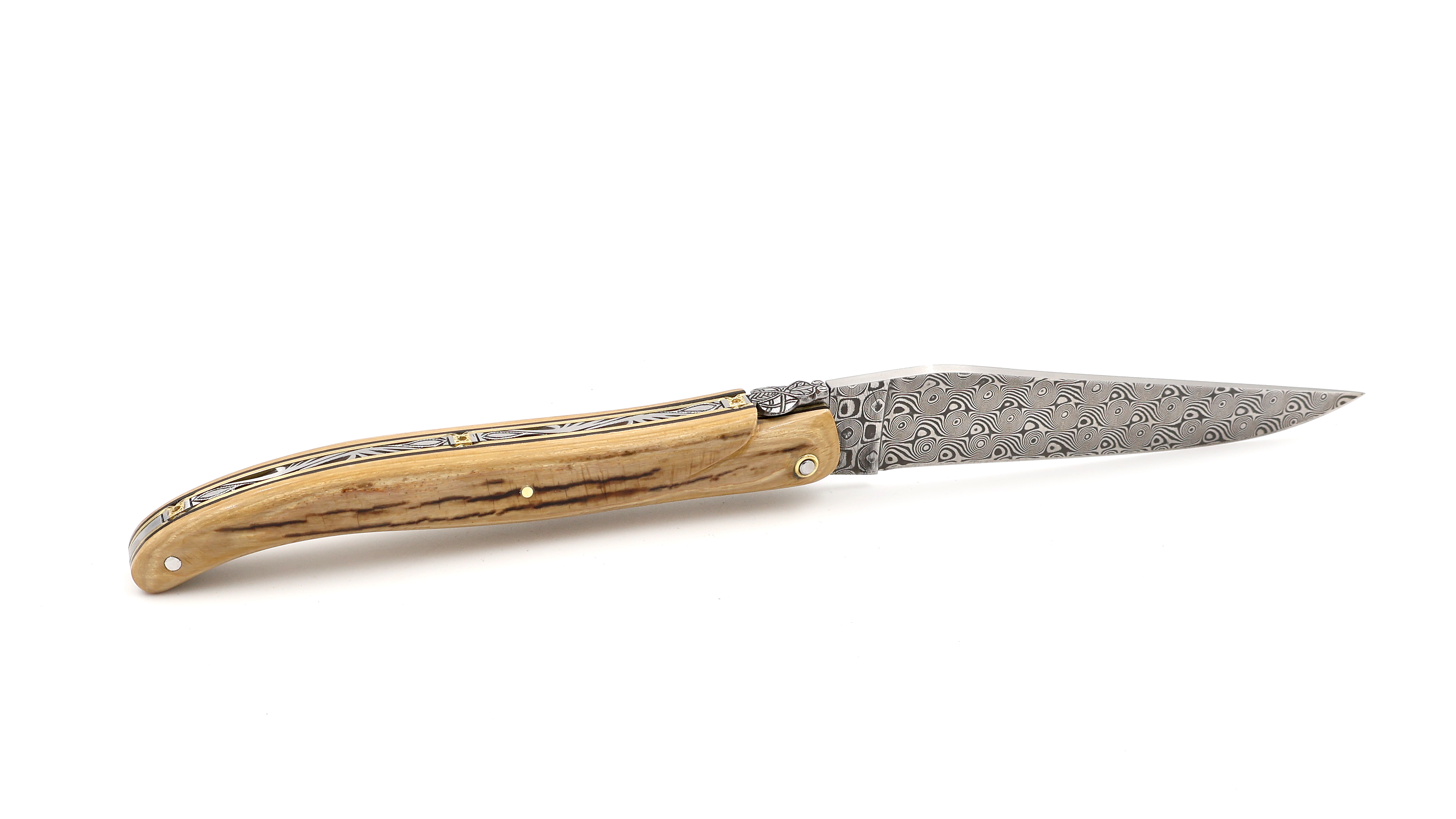 Laguiole en Aubrac laguiole knife DSC® damascus ECLIPSE mammoth crust 12 cm
