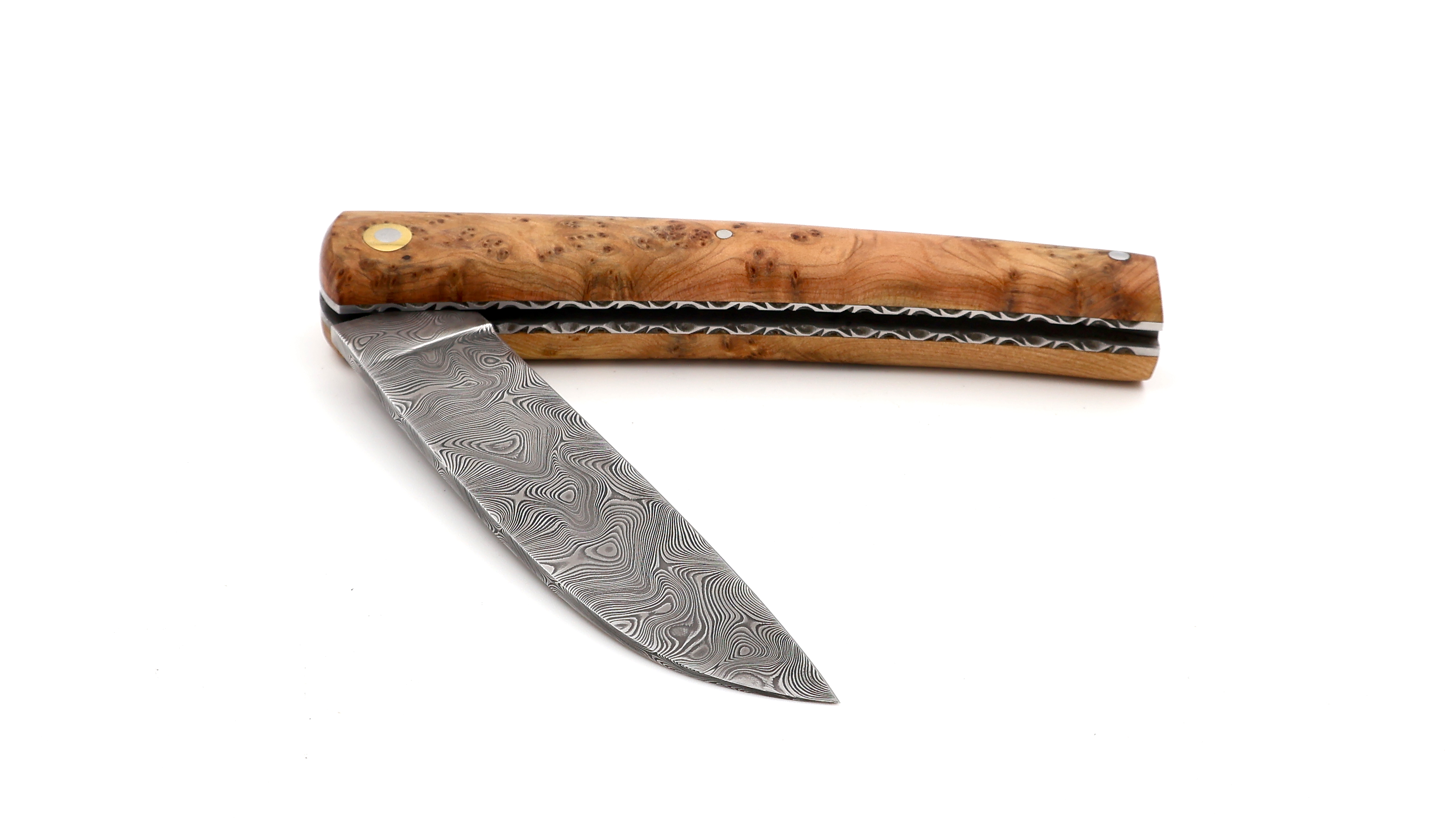 Liadou du Vallon® PETIT guillochiert Winzermesser Wacholder Damastklinge 10,5 cm