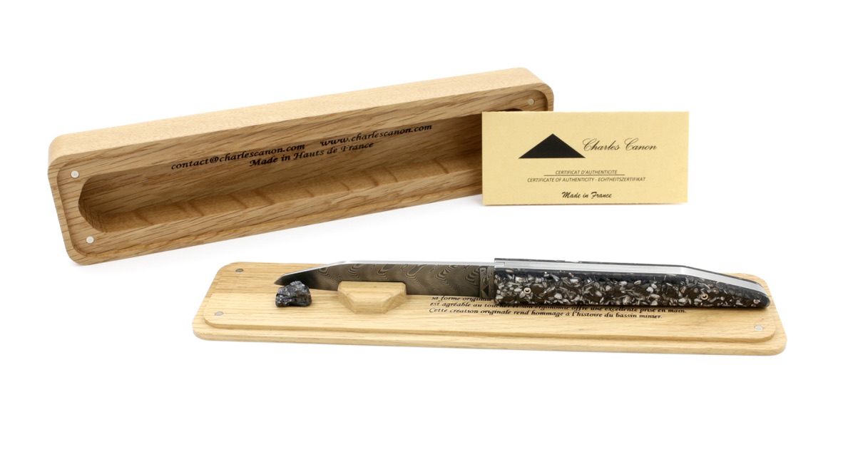 Charles Canon Le TERRIL polished coal and oyster shell damascus