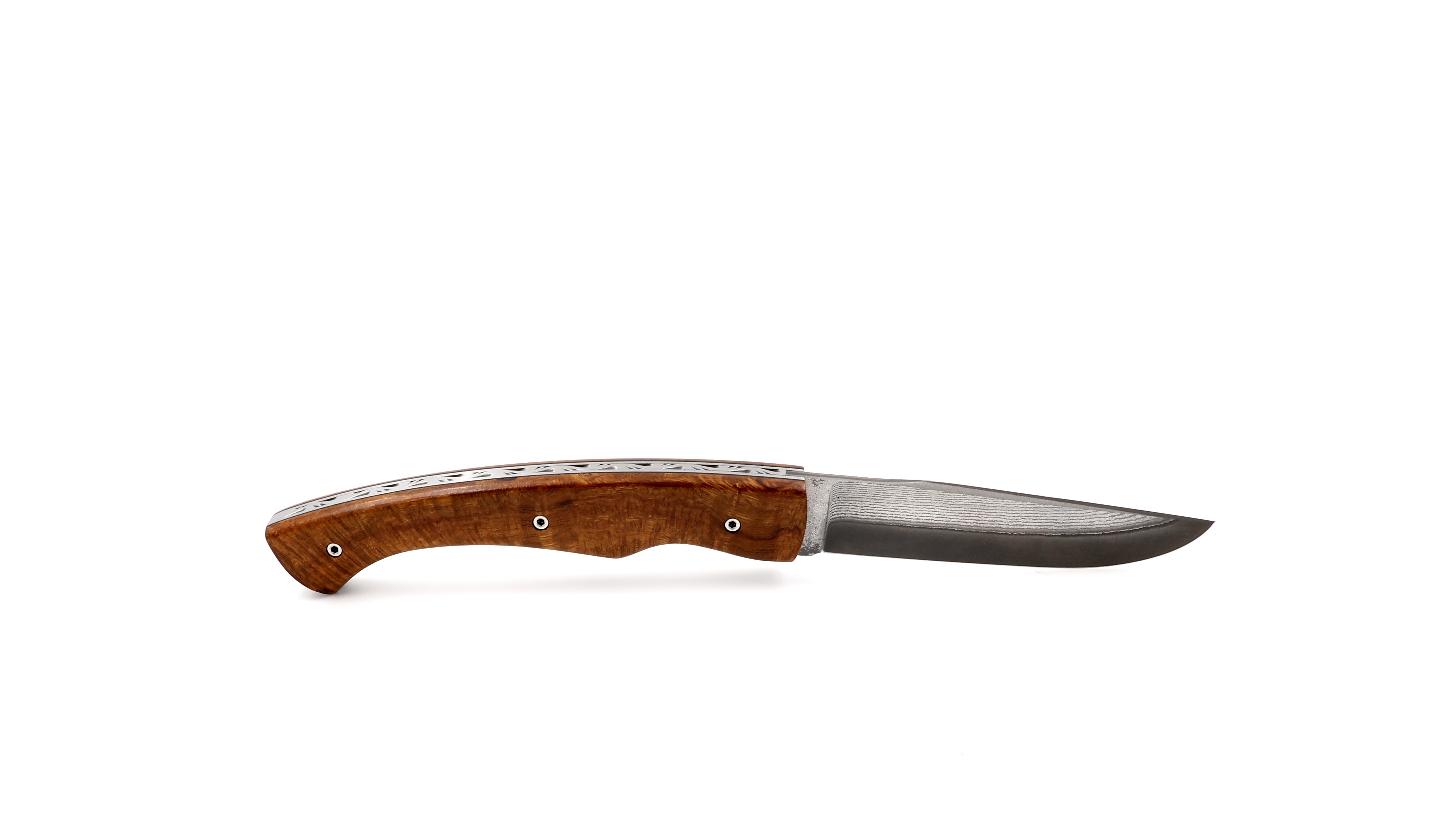 KLEOS folding knife LYKOS burl of ironwood VG10 suminagashi damascus blade