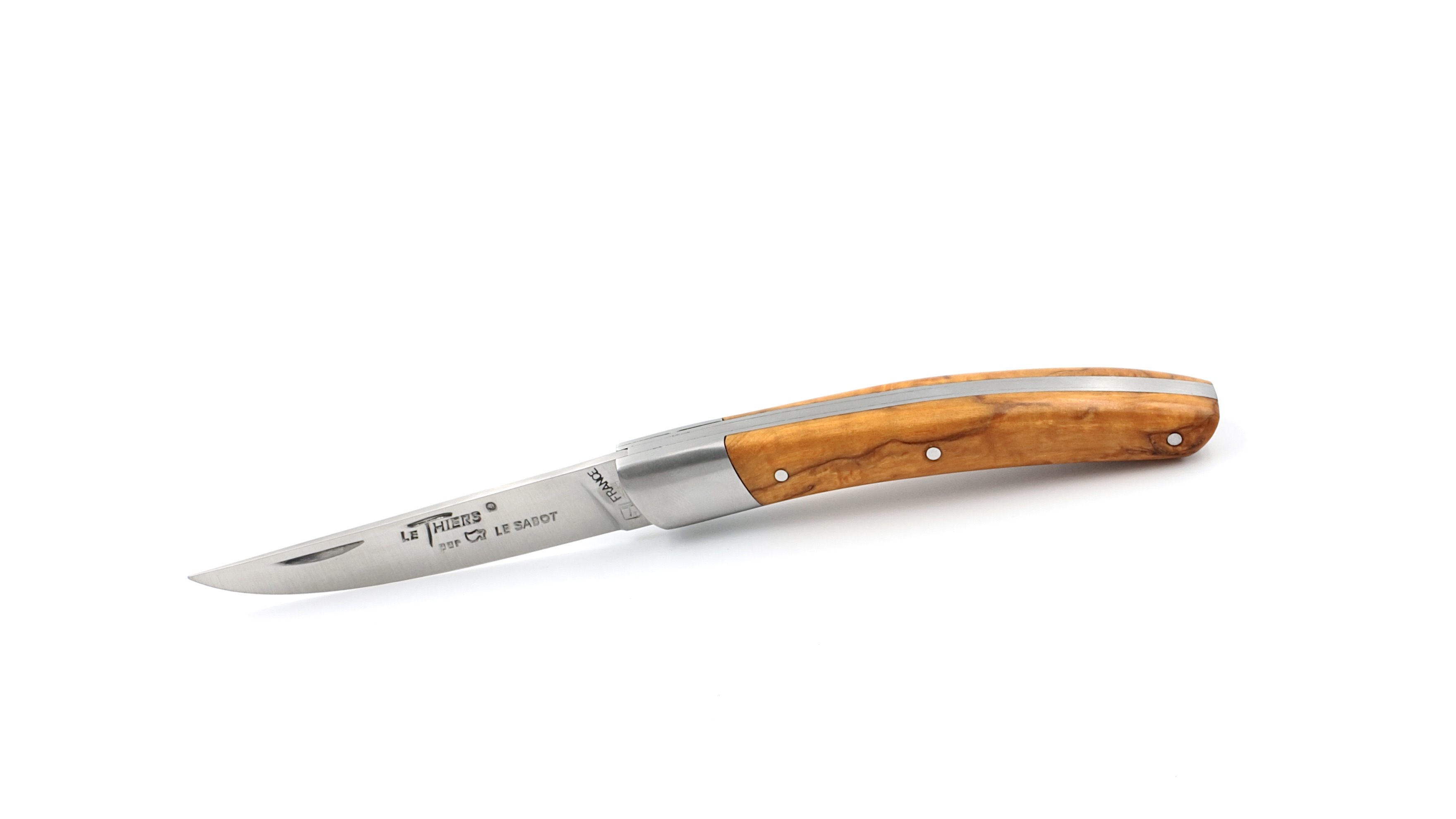 AU SABOT THIERS knife 10 cm birchwood burl orange