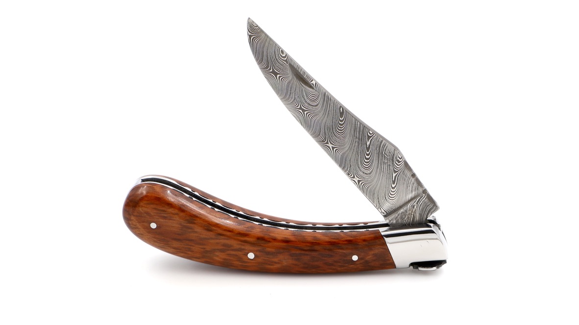 Fontenille Pataud Capuchadou chiseled amourette wood & damascus 12 cm